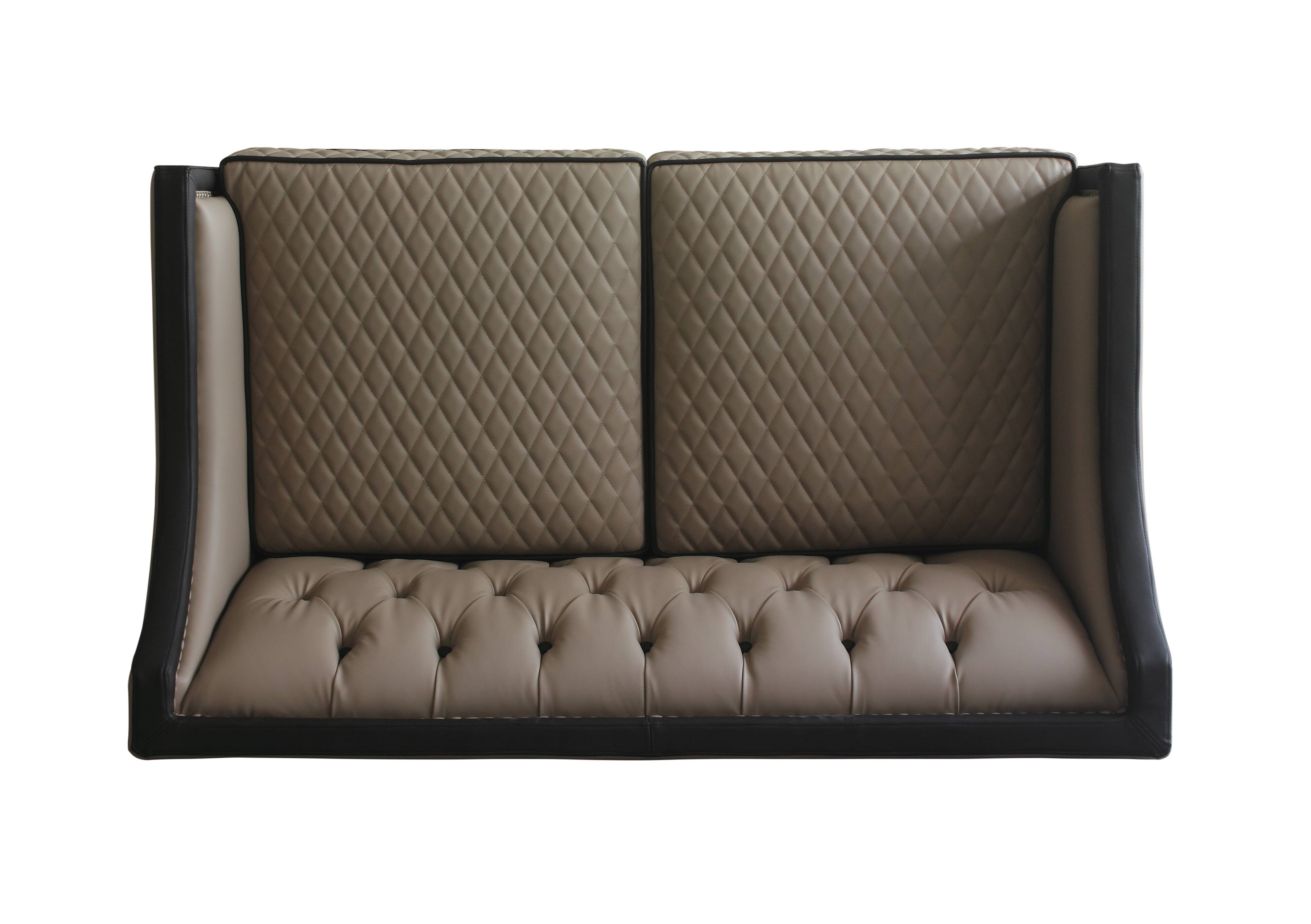 House Beatrice Leather-Aire Tufted Loveseat