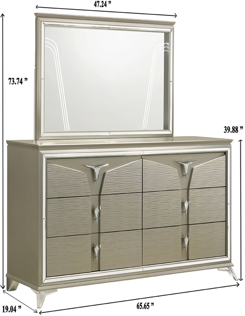Samantha 6-Drawer Wood Veneer Dresser
