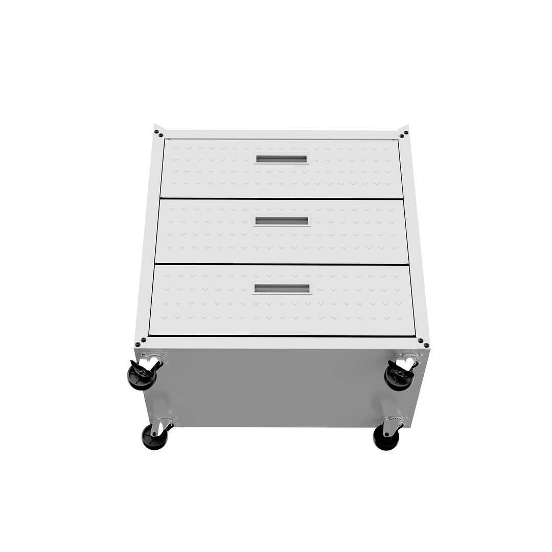 Fortress Textured Metal 31.5-inch Garage Mobile Chest w/3 Full Extension Drawers