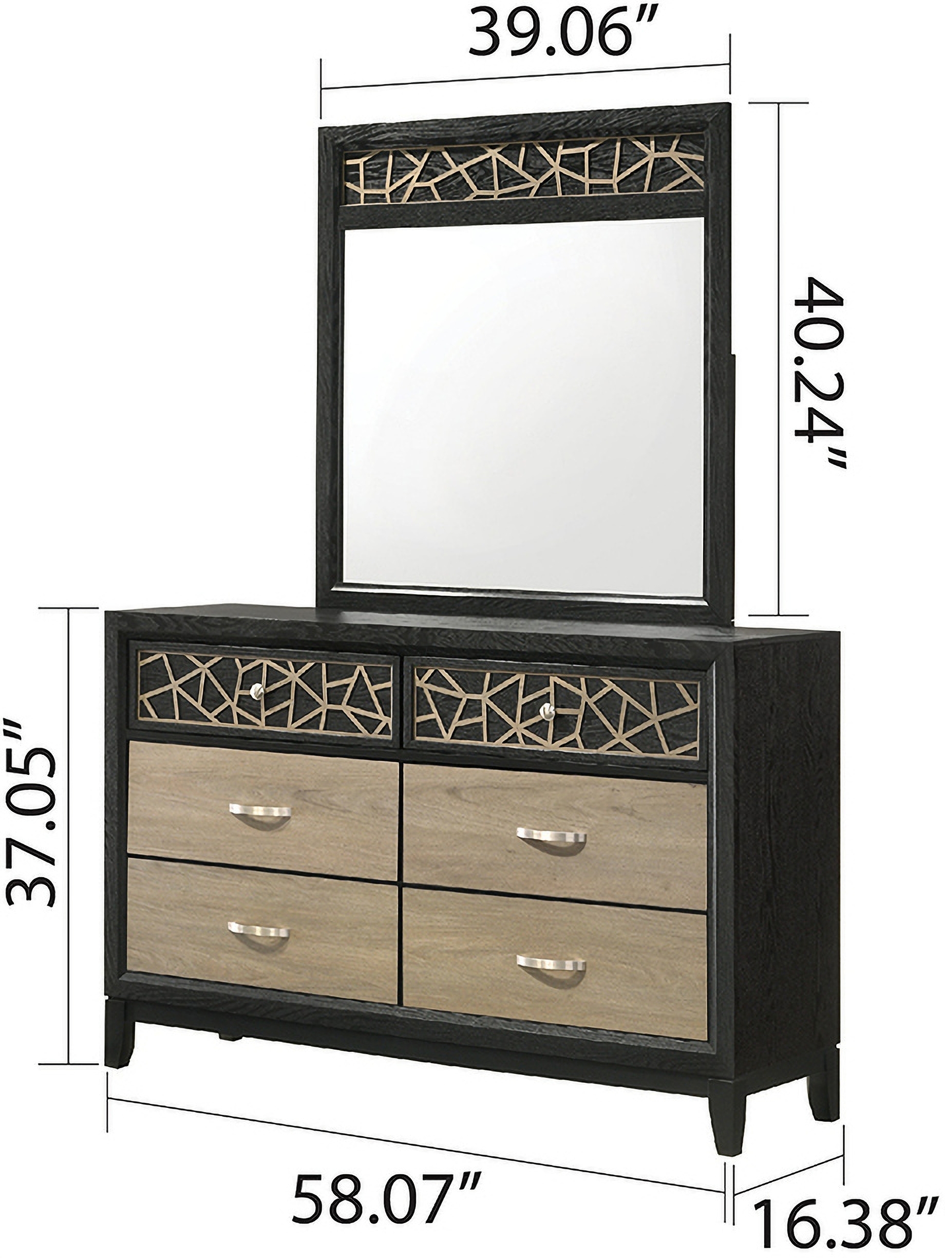 Selena Fabric/Wood Regular Bedroom Set