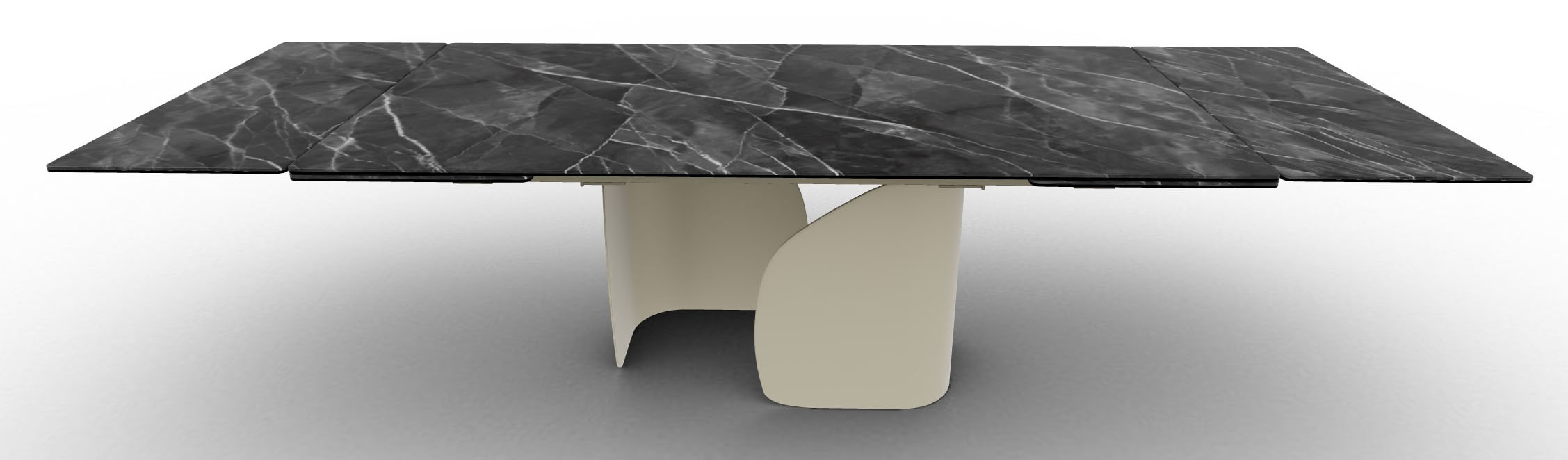 Twins Metal/Ceramic Rectangular Extendable Dining Table