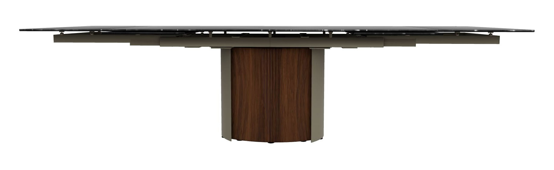 Yoroi Metal/Ceramic/Veneer Rectangular Extendable Dining Table