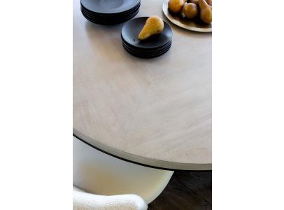 Universal Topanga Wood Round Dining Table, Silver Fox
