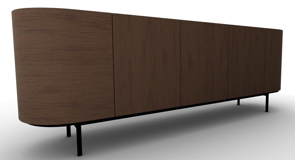 Lake Wood/Ceramic/Metal Sideboard w/5 Doors