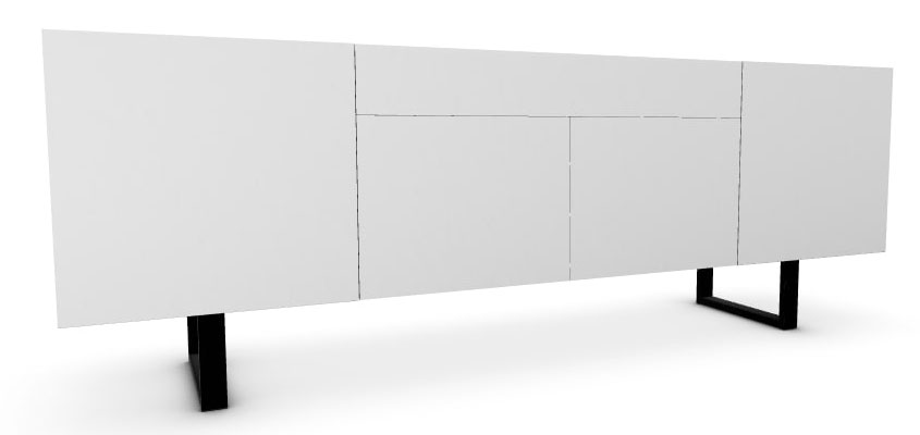 Horizon Wood/Glass/Metal Sideboard w/4 Doors & Drawer