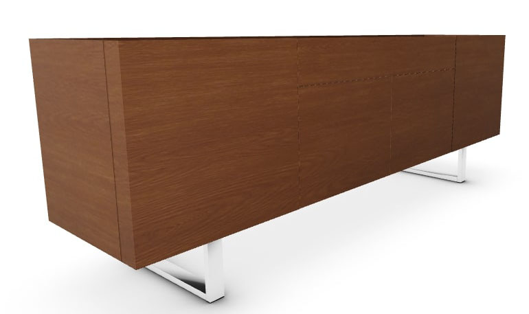 Horizon Wood/Glass/Metal Sideboard w/4 Doors & Drawer
