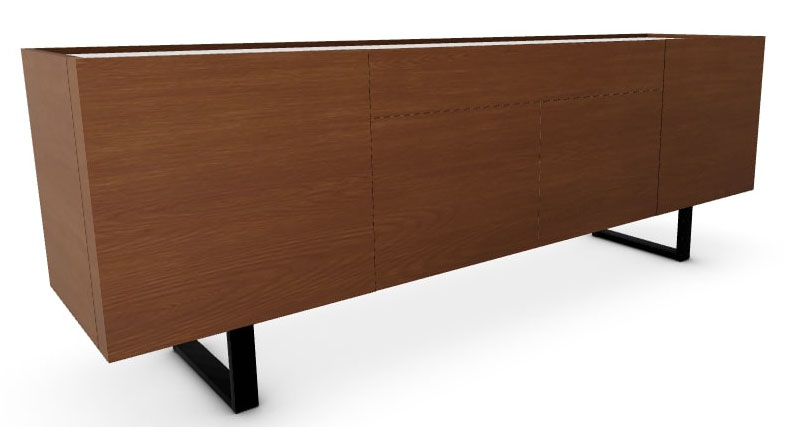 Horizon Wood/Glass/Metal Sideboard w/4 Doors & Drawer