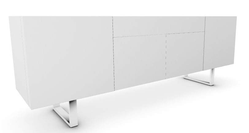 Horizon Wood/Glass/Metal Sideboard w/4 Doors & Drawer