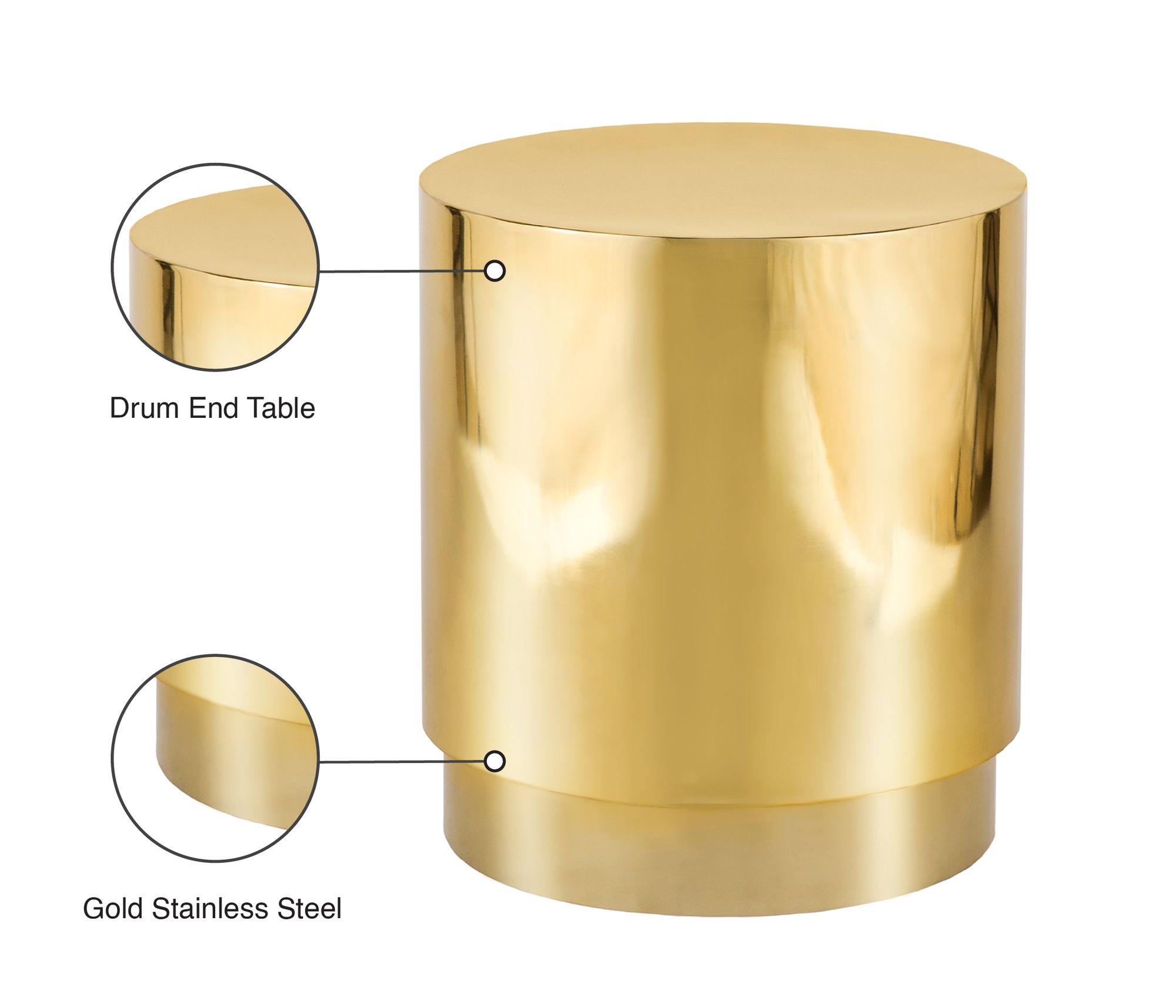 Jazzy 20" Round Stainless Steel End Table