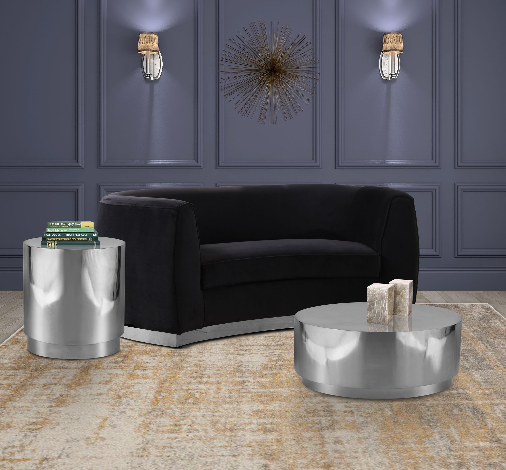 Jazzy 36" Round Stainless Steel Coffee Table