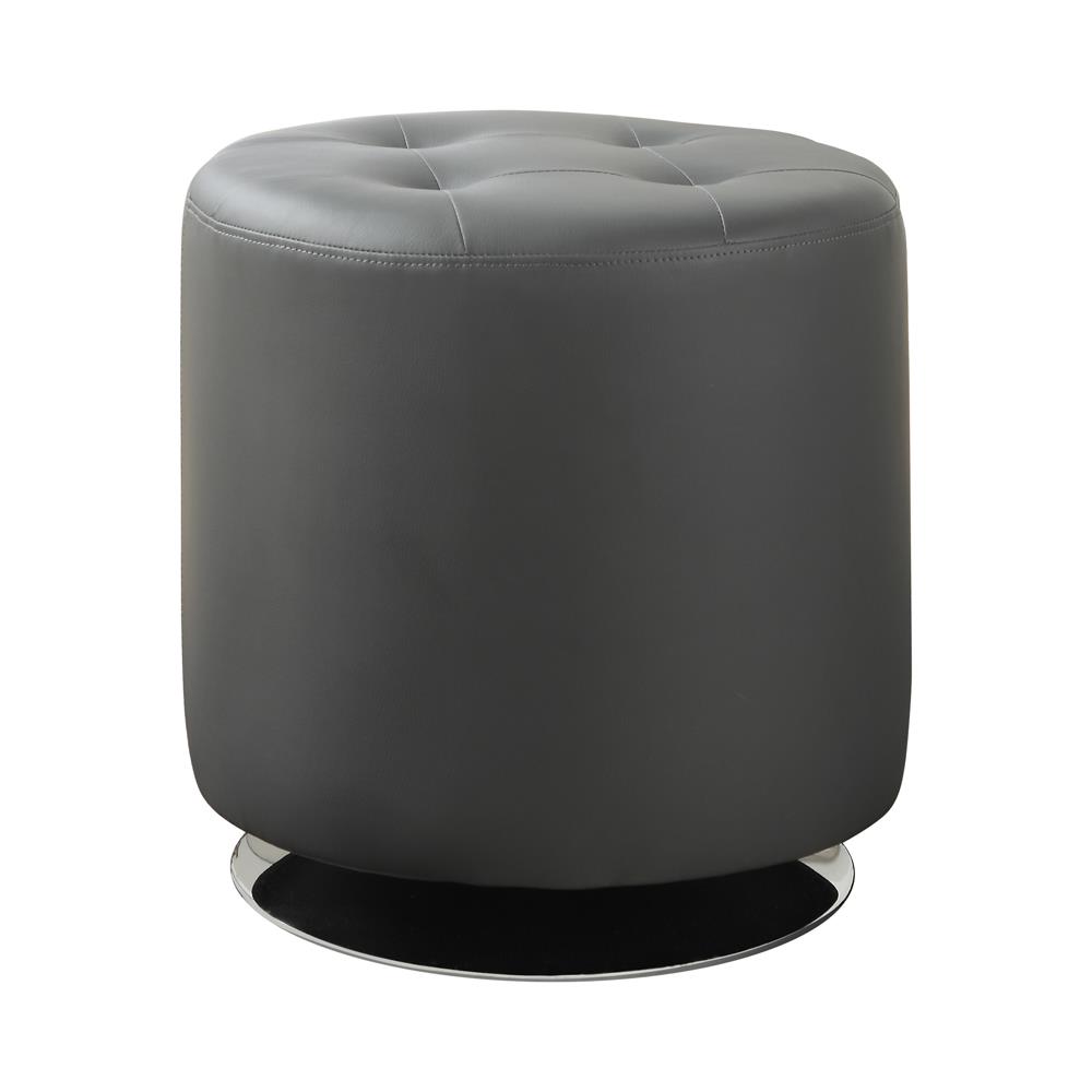 Bowman Round Leatherette Ottoman
