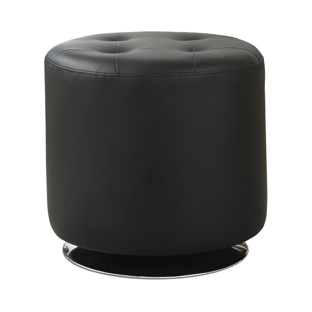 Bowman Round Leatherette Ottoman