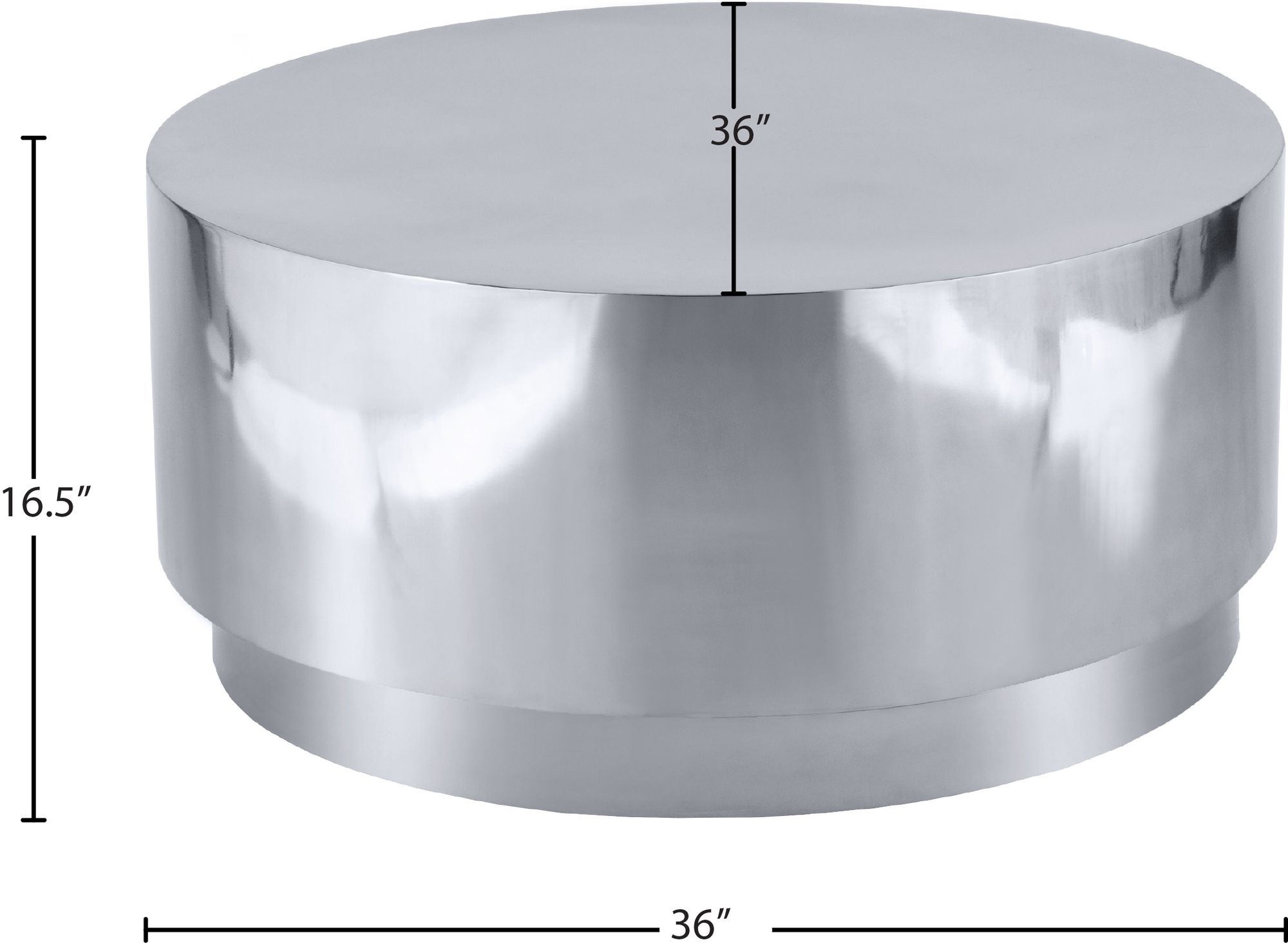 Jazzy 36" Round Stainless Steel Coffee Table