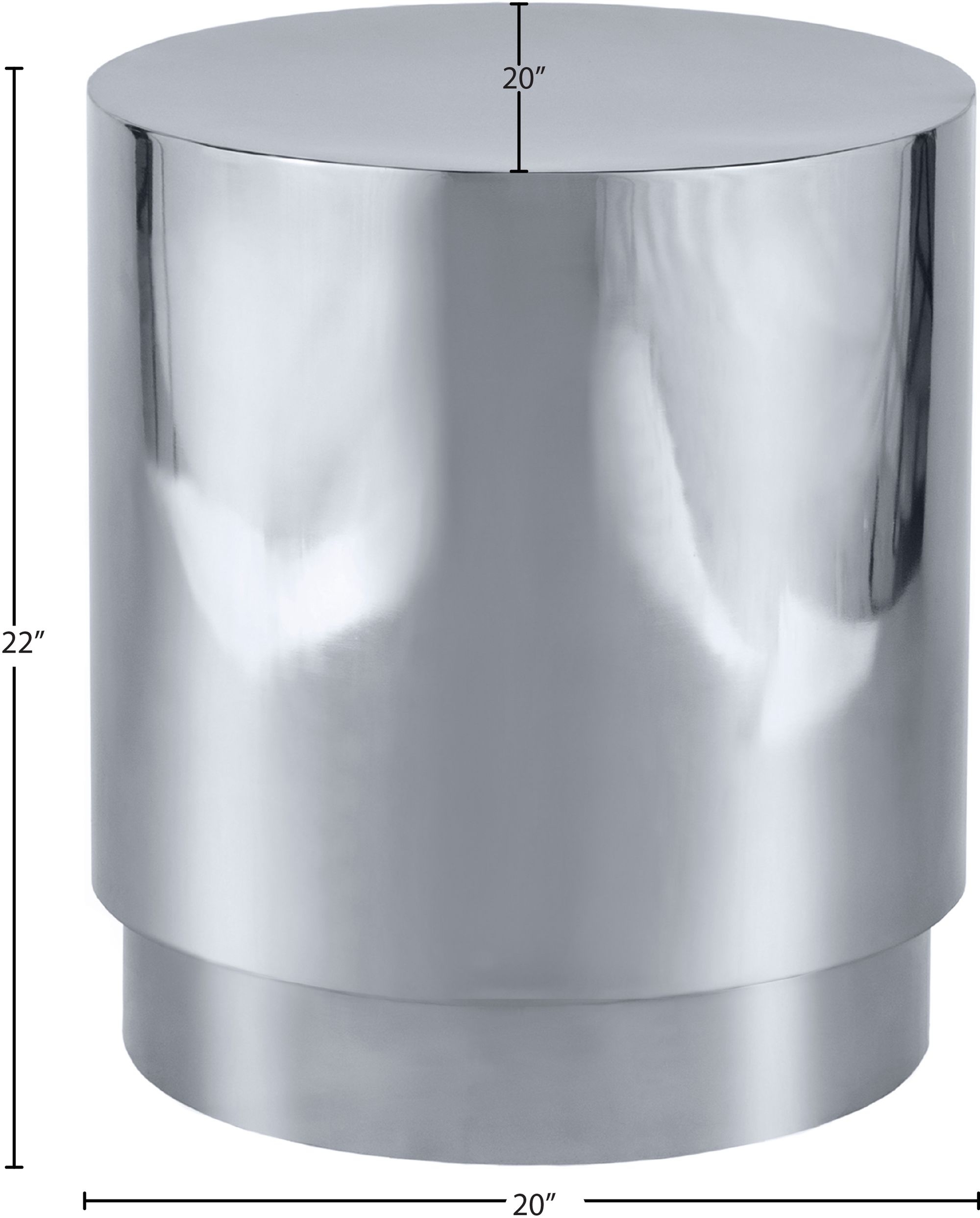 Jazzy 20" Round Stainless Steel End Table