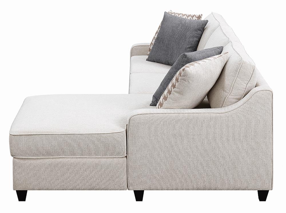 McLoughlin Fabric/Wood L-Shape Sectional Sofa