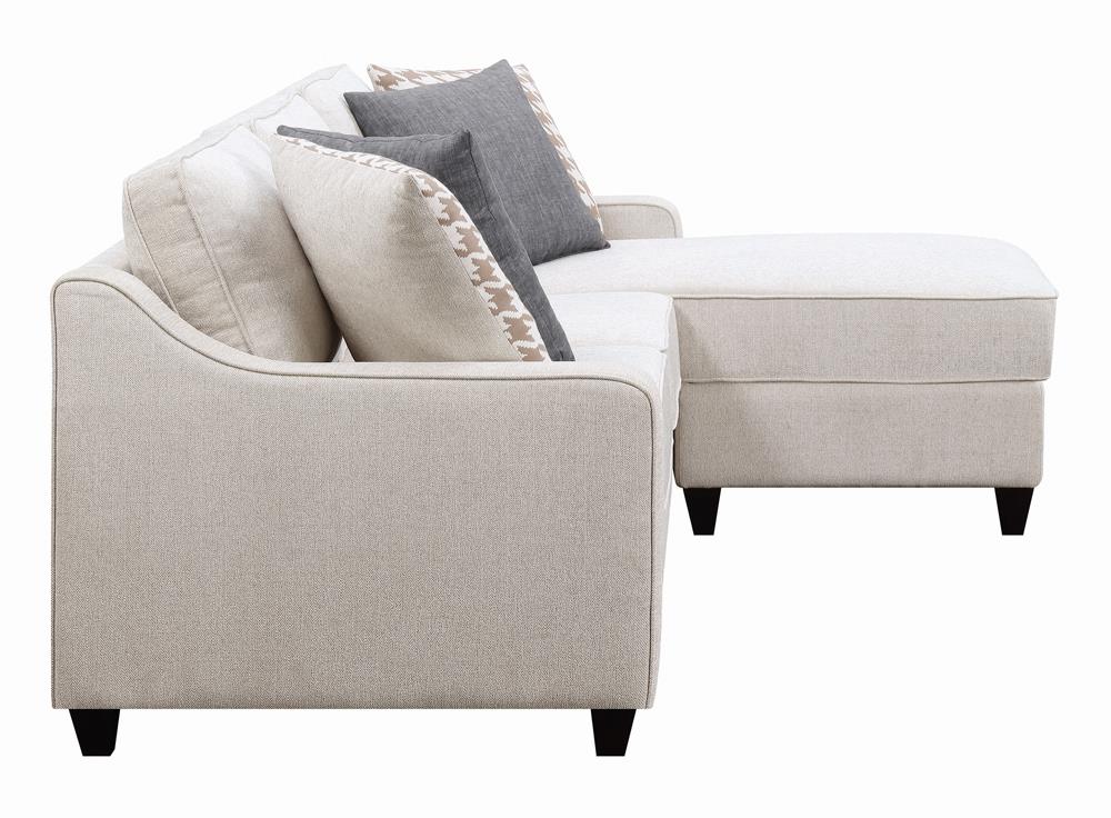 McLoughlin Fabric/Wood L-Shape Sectional Sofa