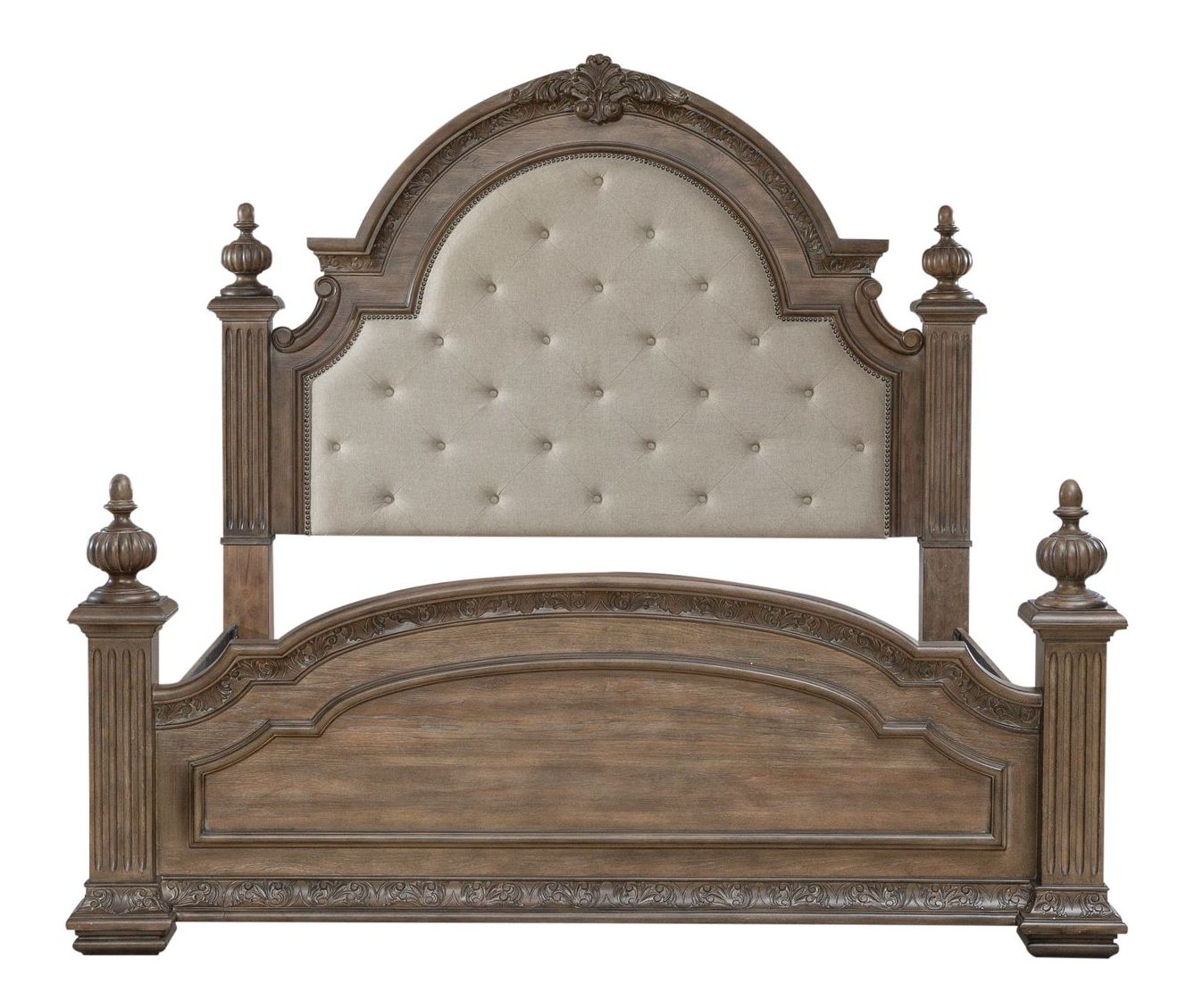 Carlisle Court Linen/Wood King Size Poster Bed