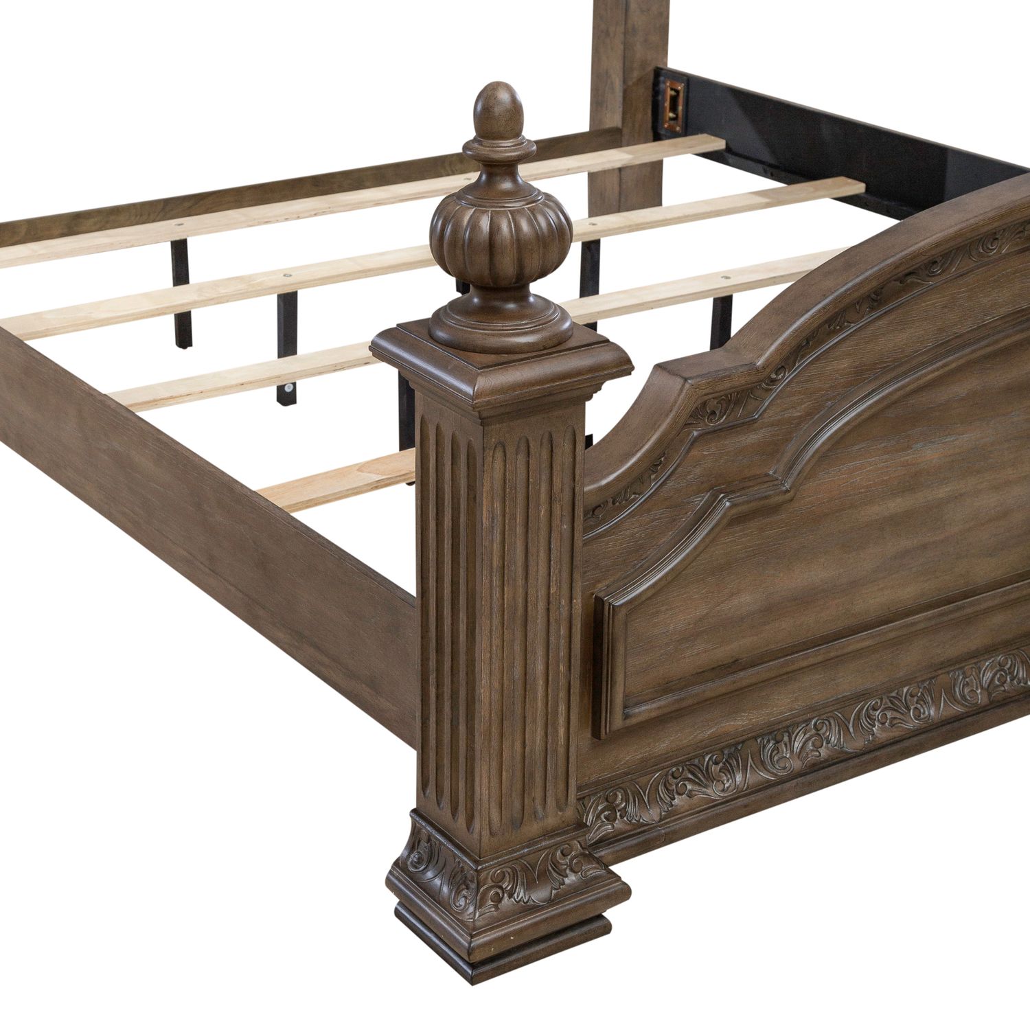 Carlisle Court Linen/Wood King Size Poster Bed