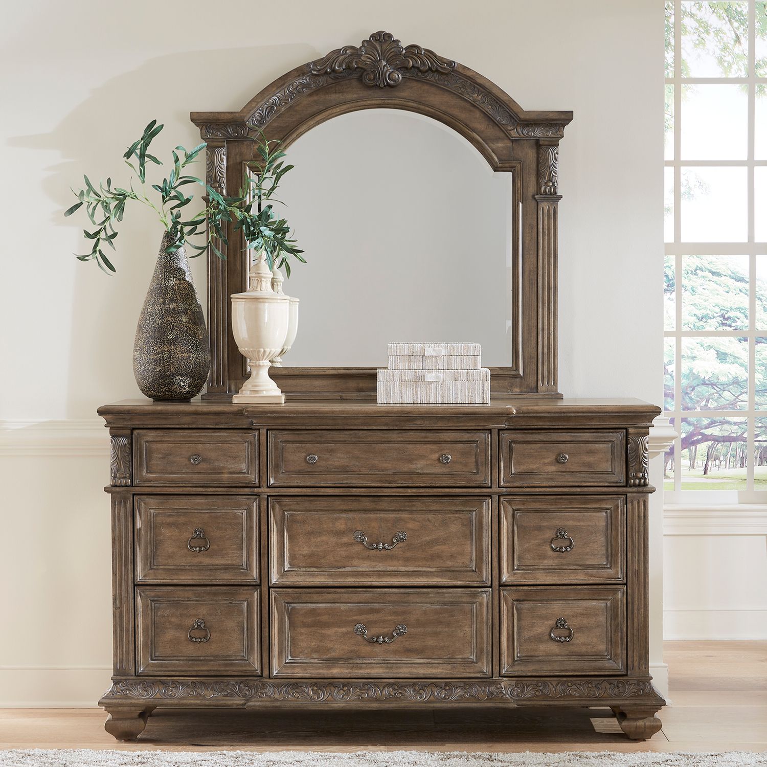 Carlisle Court Arched Wood Mirror