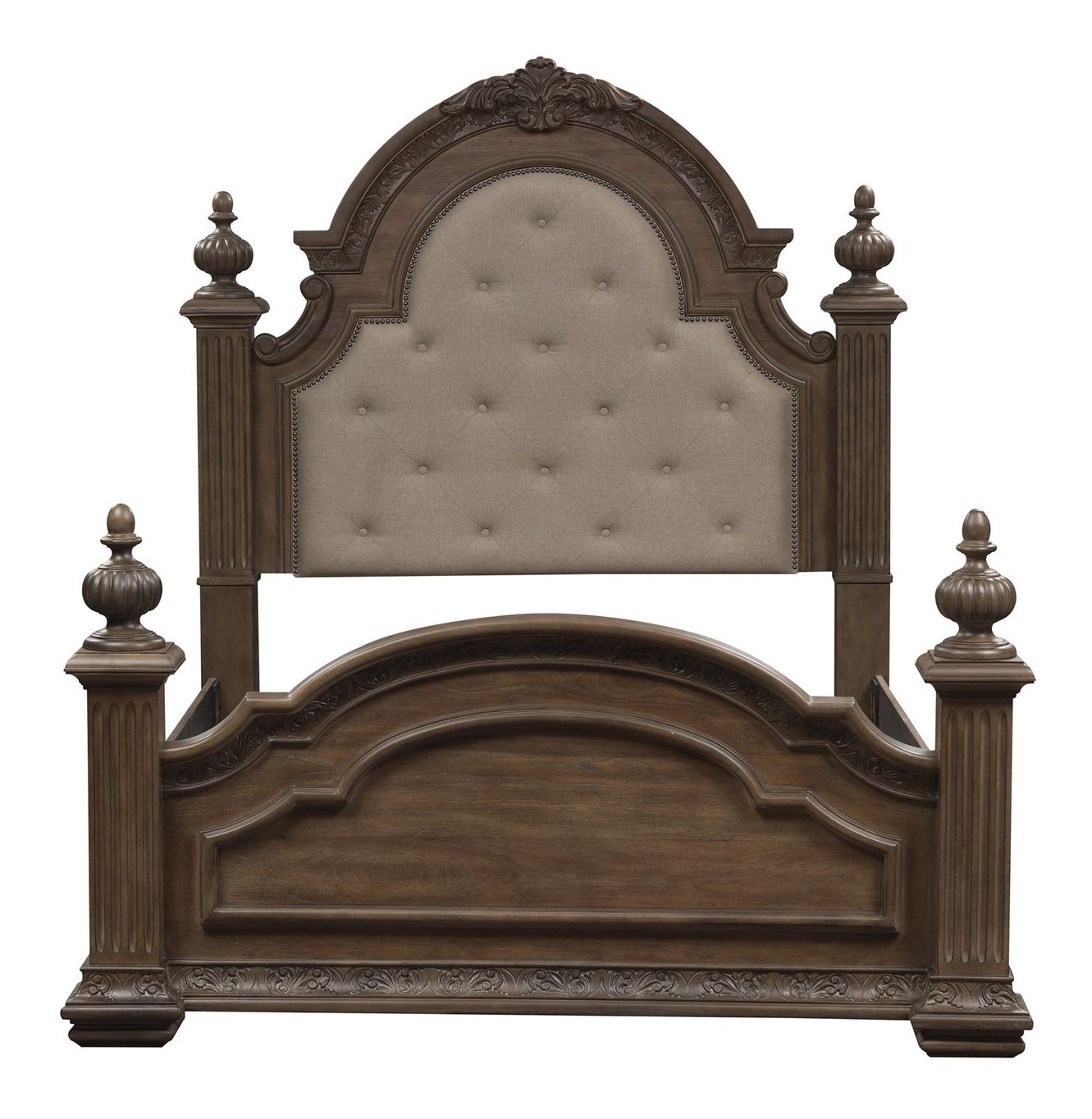 Carlisle Court Linen/Wood Queen Size Poster Bed