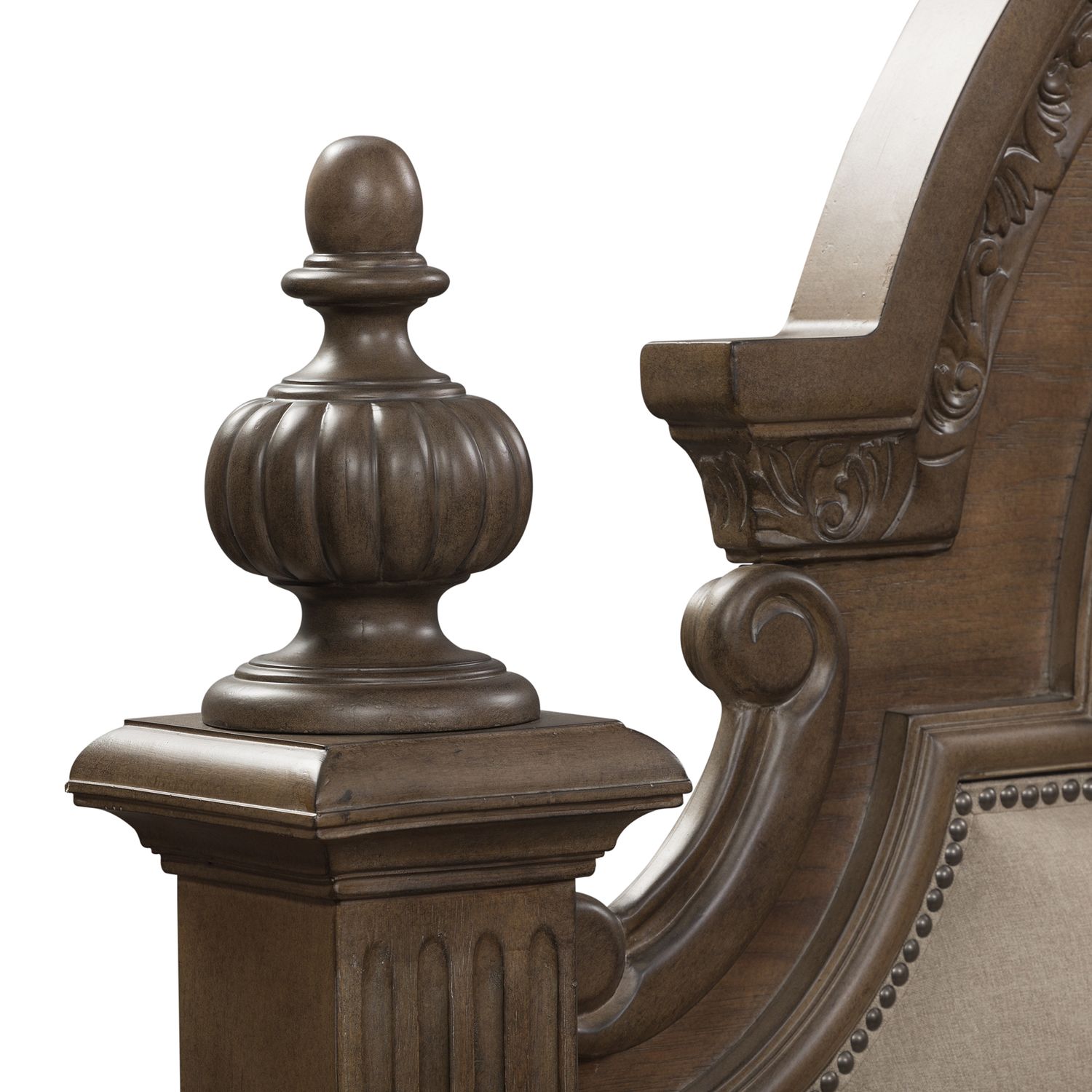 Carlisle Court Linen/Wood Queen Size Poster Bed
