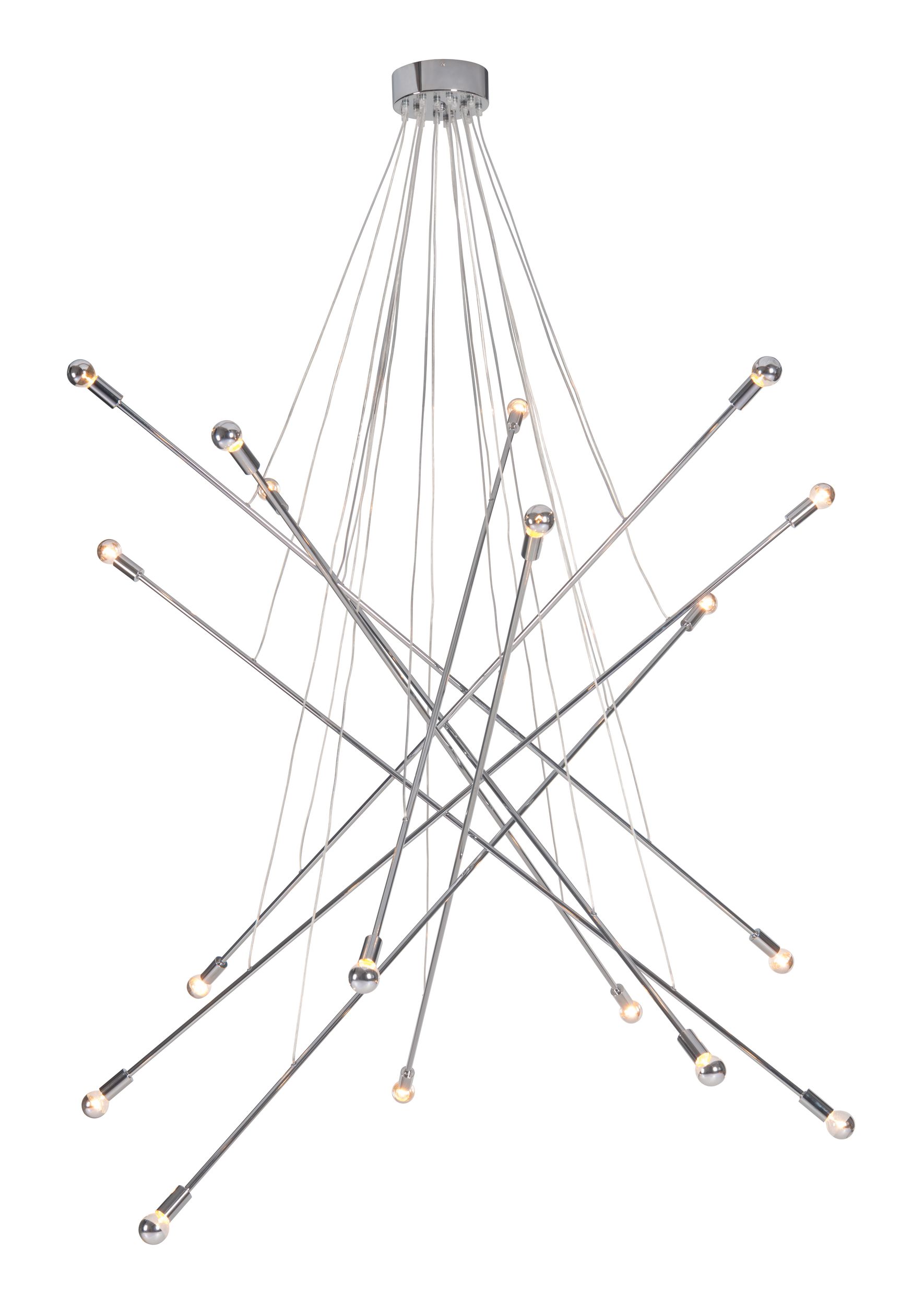 Belief Chromed Steel Ceiling Lamp