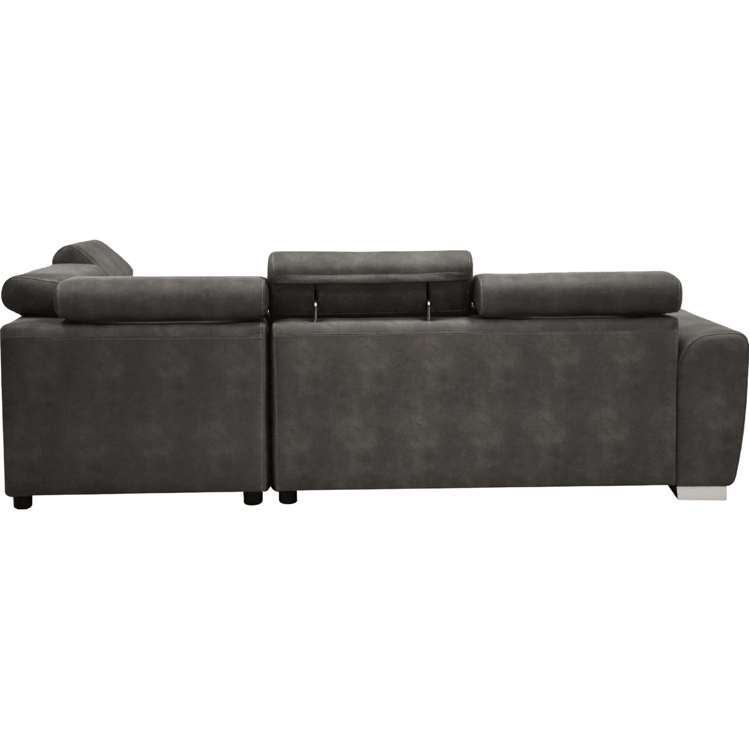 Thelma Microfiber Fabric L-Shaped Sectional Sleeper Sofa w/Ottoman