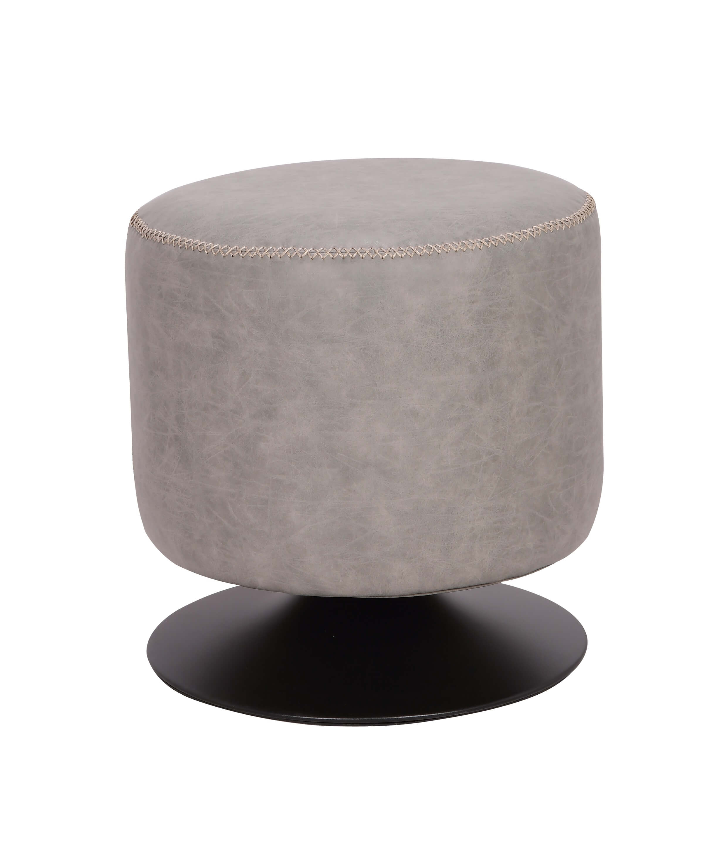 5035 Round Swivel Vintage Upholstered PU Ottoman