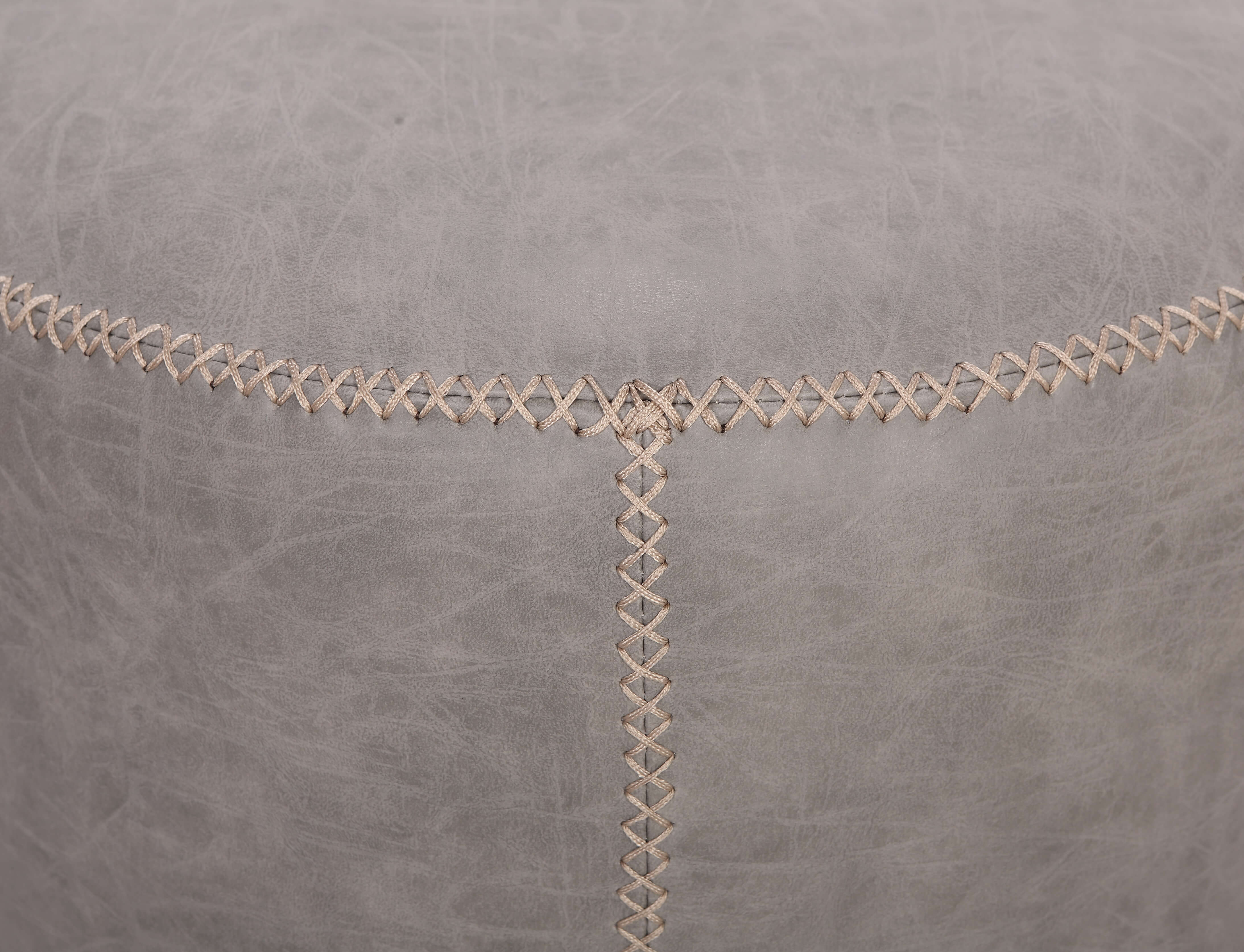 5035 Round Swivel Vintage Upholstered PU Ottoman