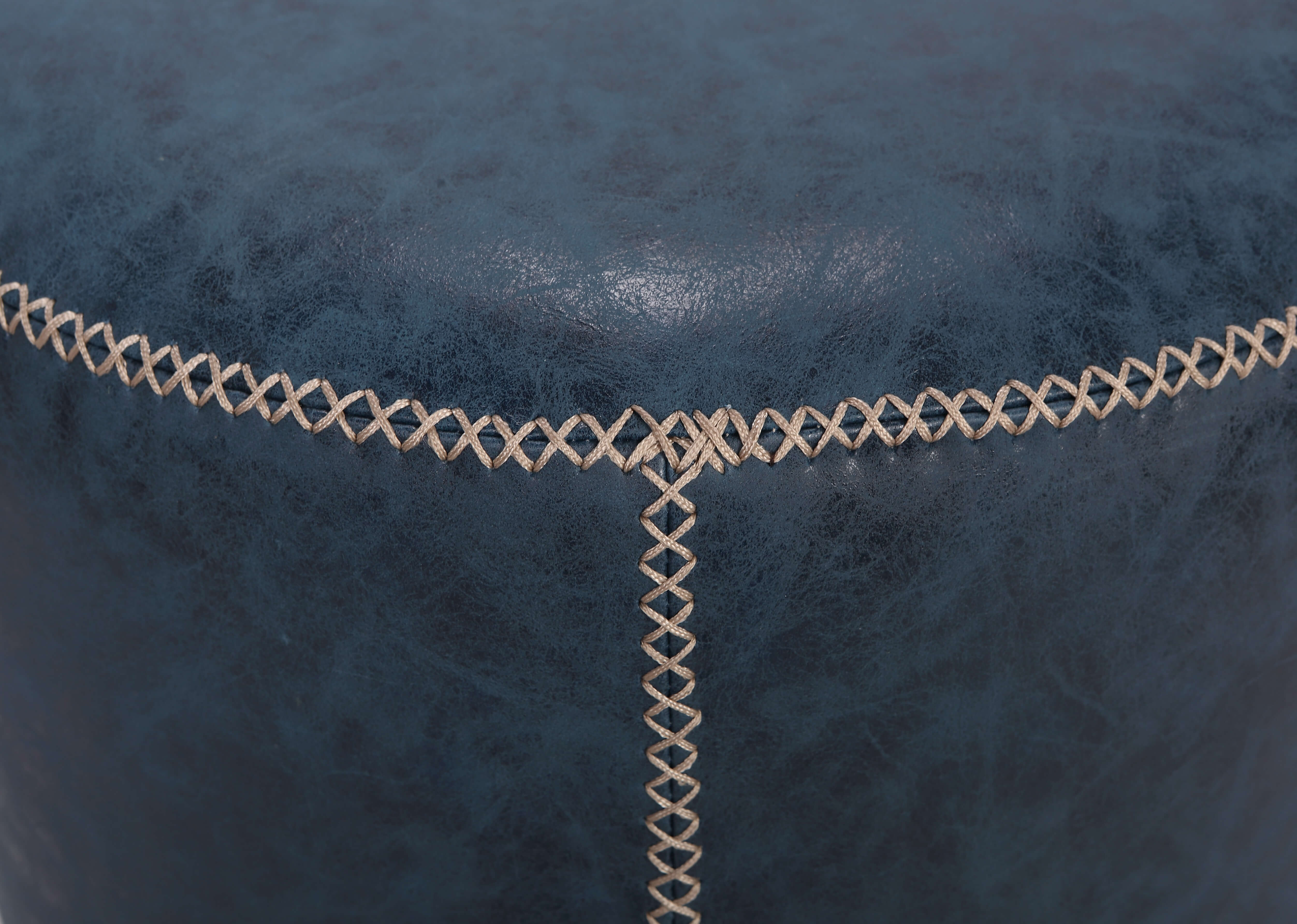 5035 Round Swivel Vintage Upholstered PU Ottoman