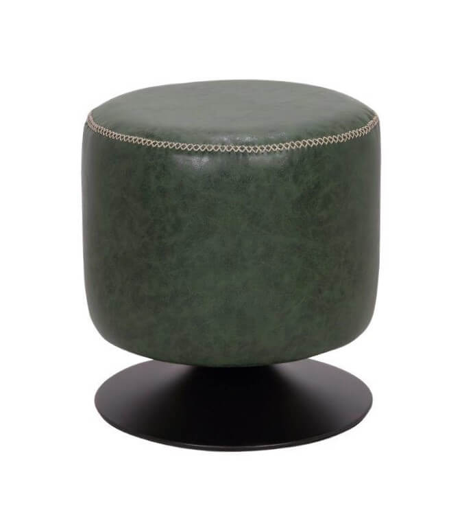 5035 Round Swivel Vintage Upholstered PU Ottoman