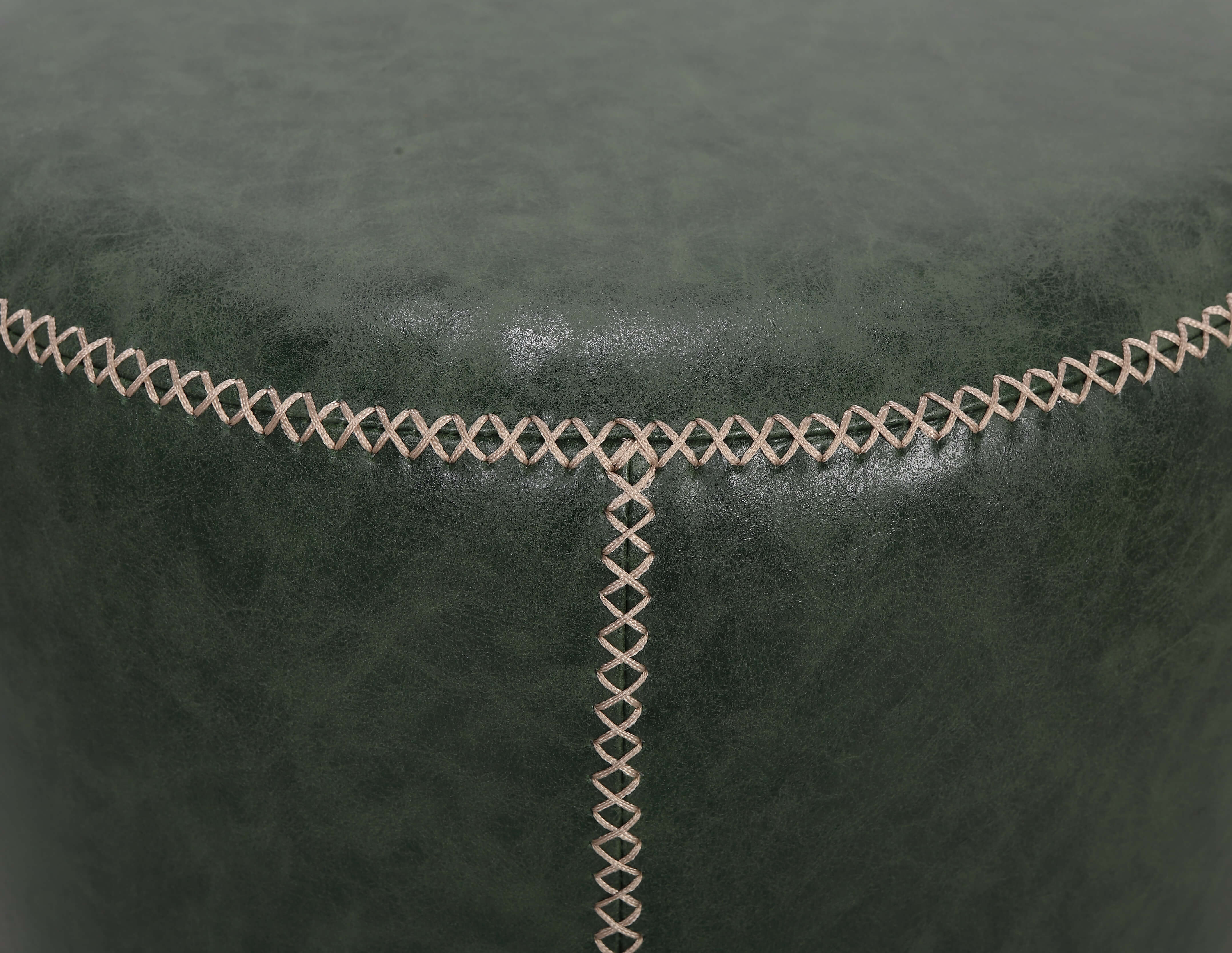 5035 Round Swivel Vintage Upholstered PU Ottoman