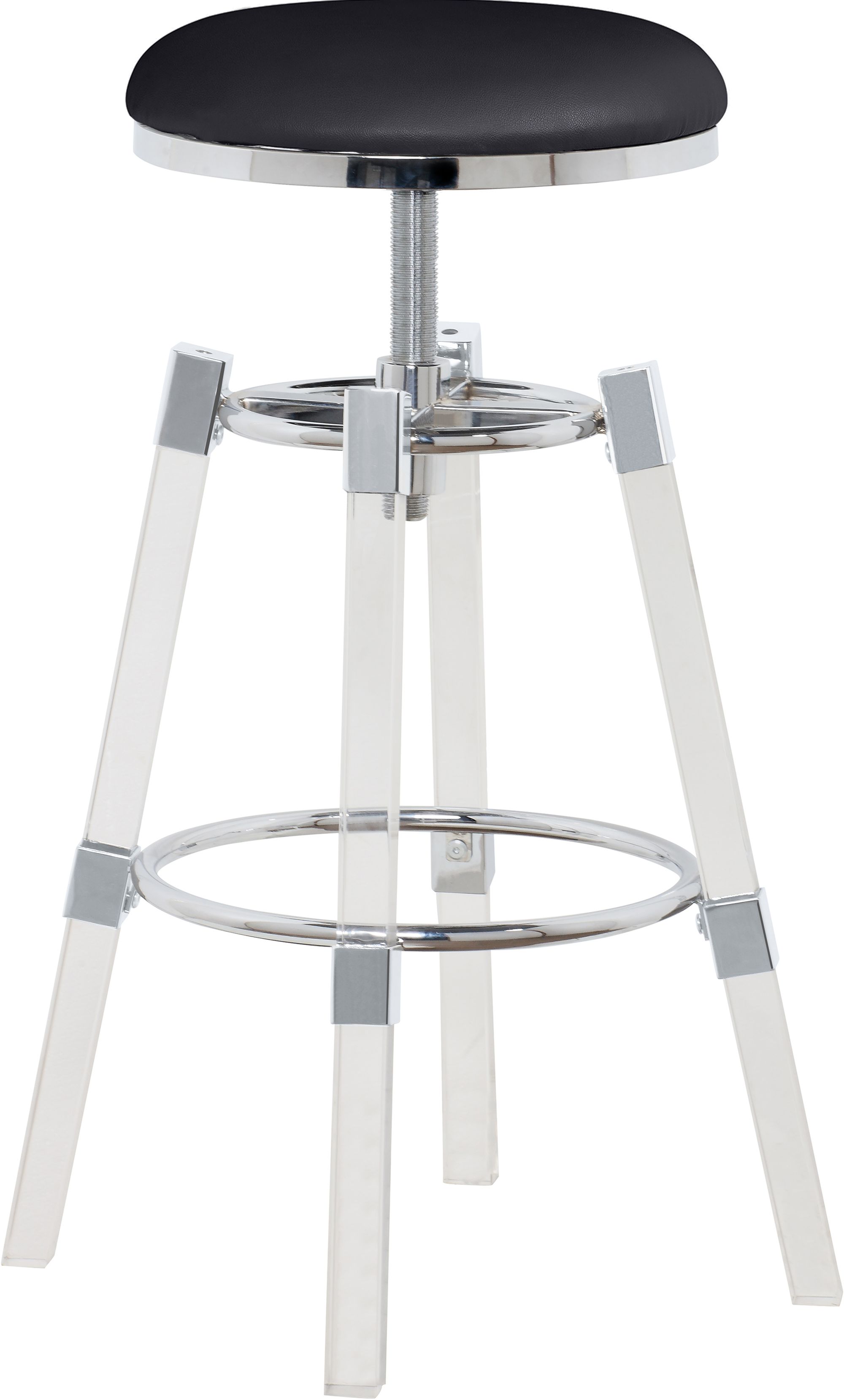 Venus Faux Leather Adjustable Stool with Thick Acrylic
