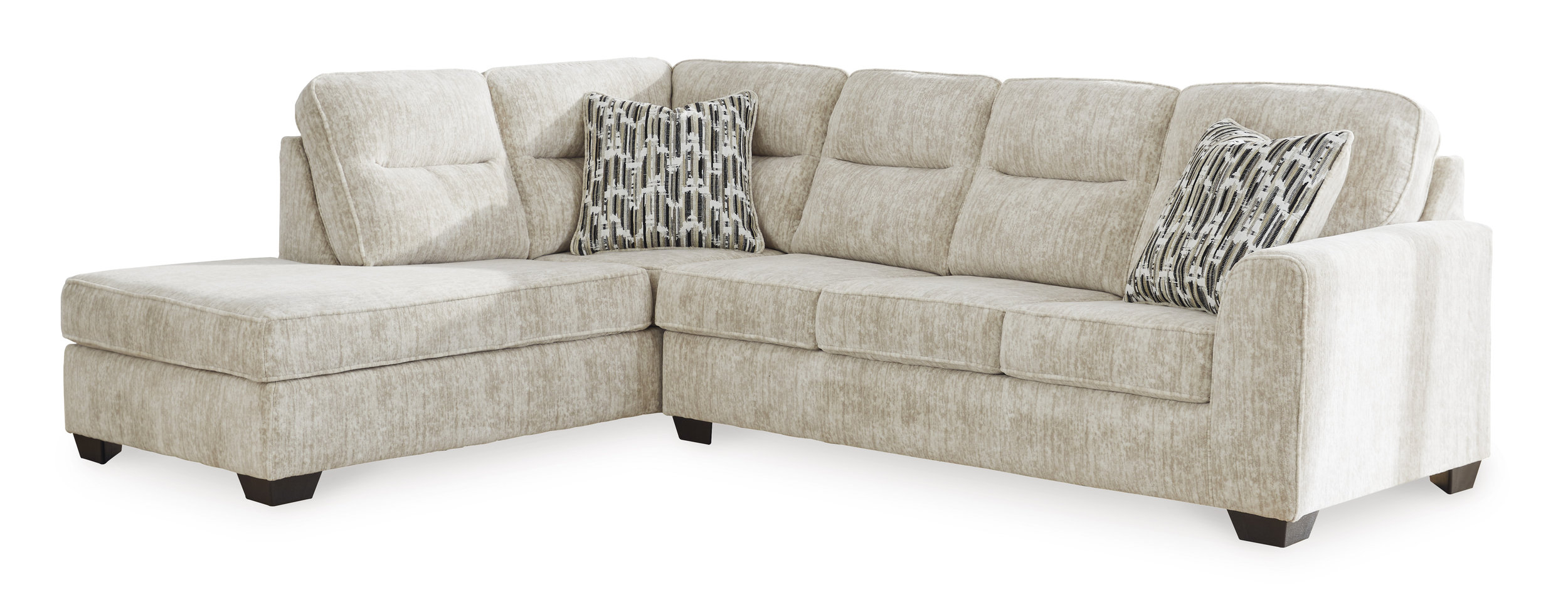Lonoke Fabric L-Shaped 2-Piece Sectional Sofa w/Left Chaise