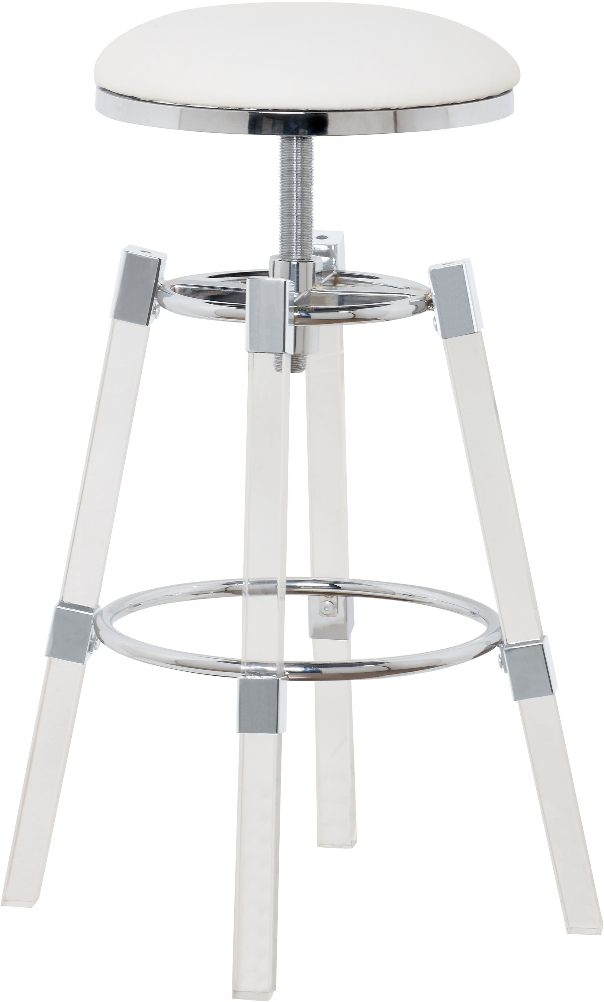 Venus Faux Leather Adjustable Stool with Thick Acrylic
