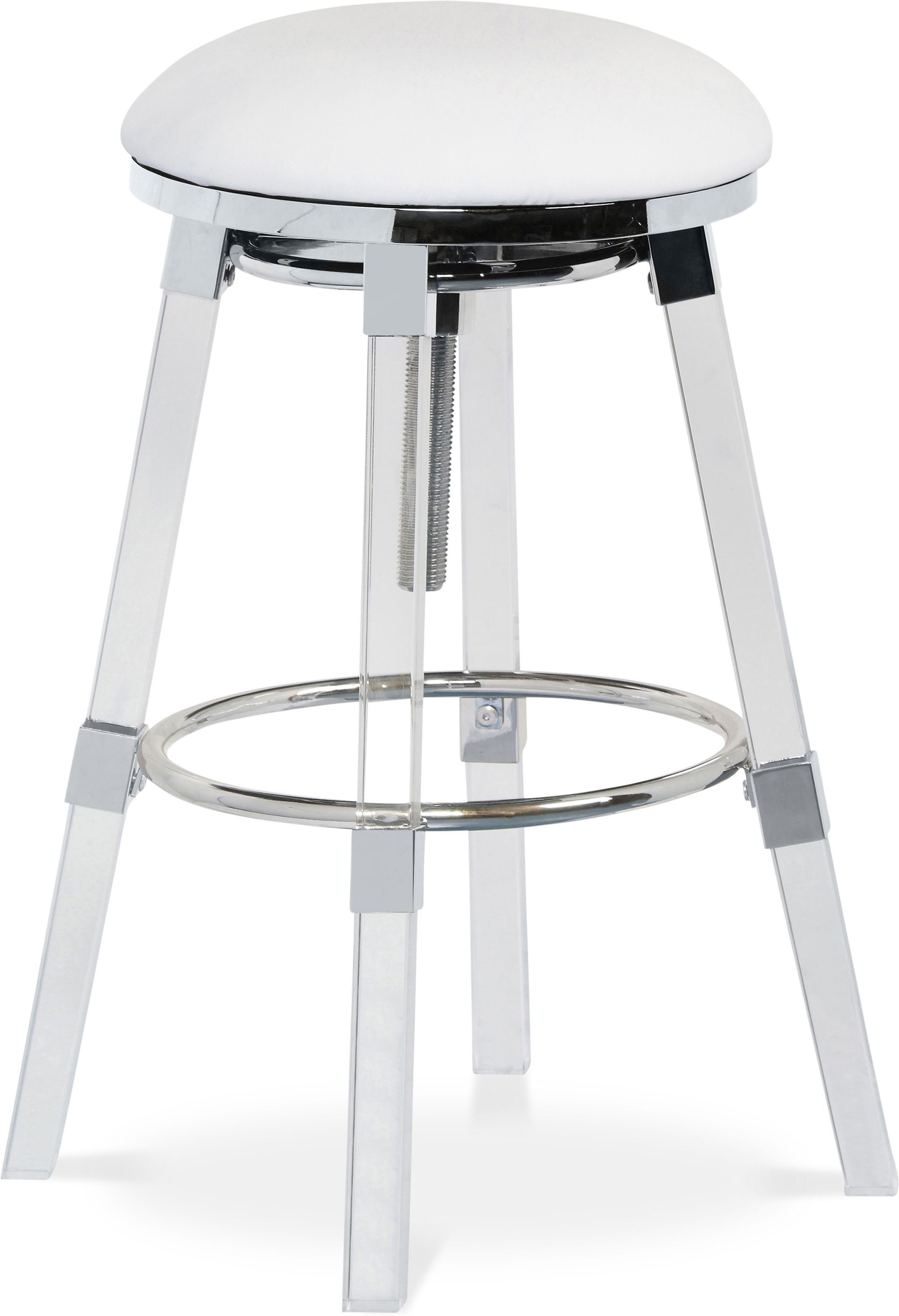 Venus Faux Leather Adjustable Stool with Thick Acrylic
