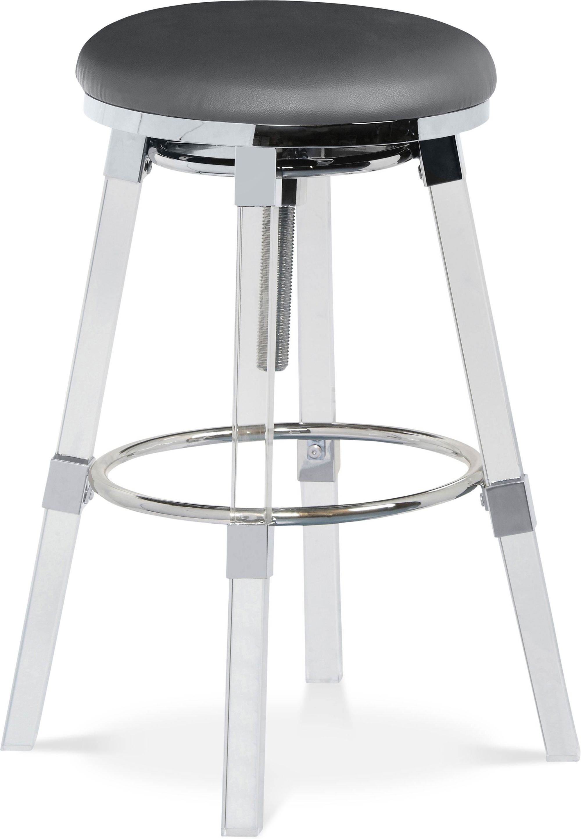 Venus Faux Leather Adjustable Stool with Thick Acrylic