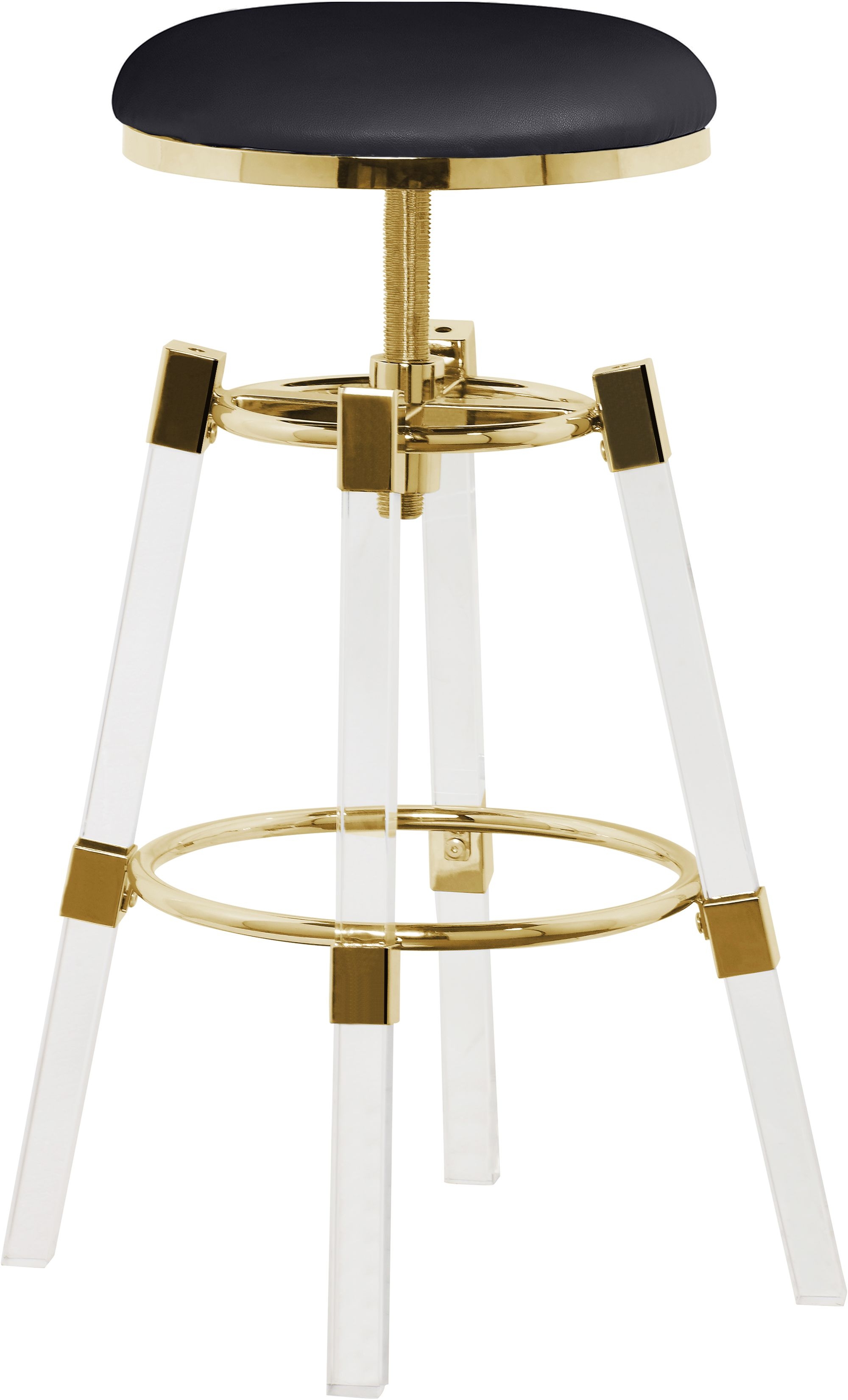 Venus Faux Leather Adjustable Stool with Thick Acrylic