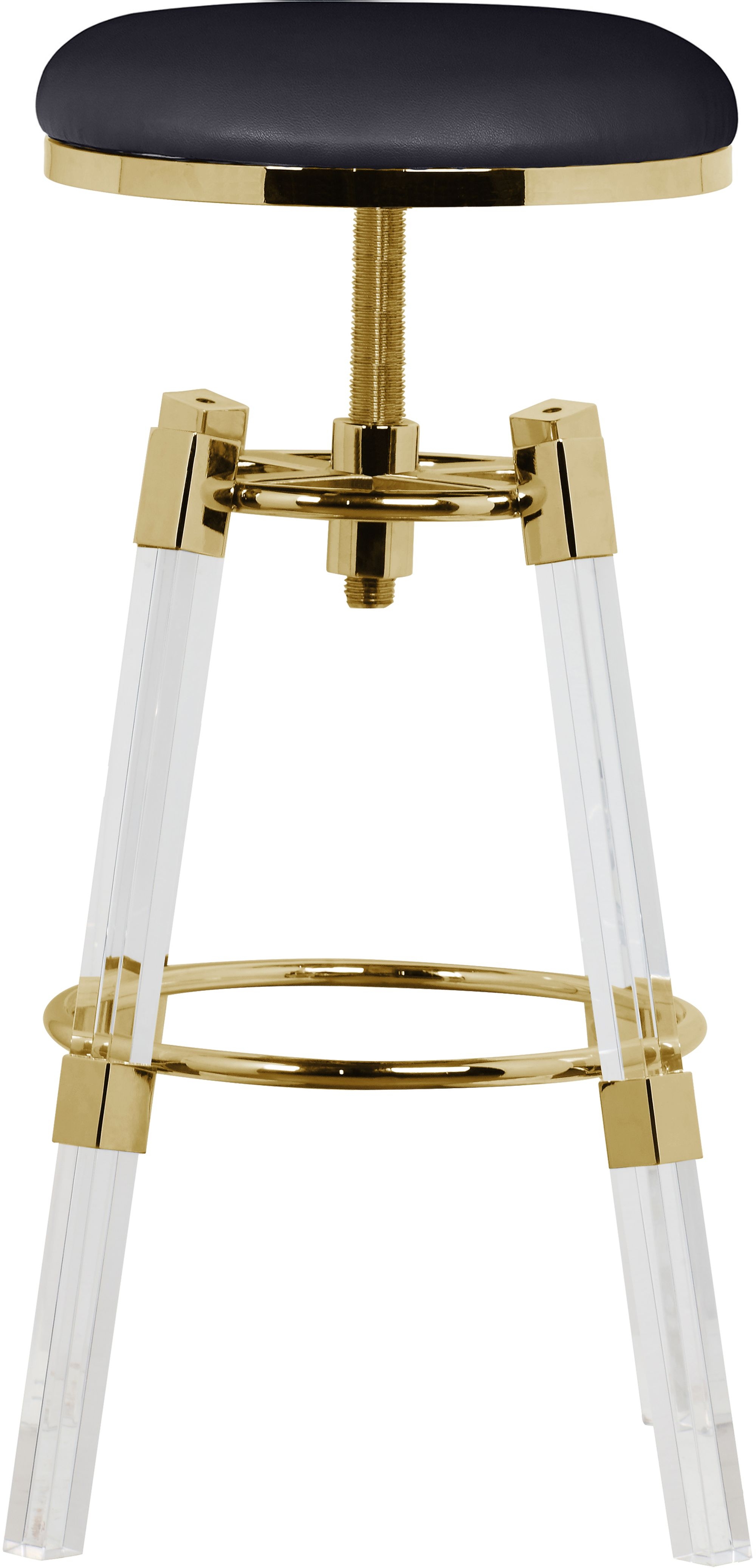 Venus Faux Leather Adjustable Stool with Thick Acrylic