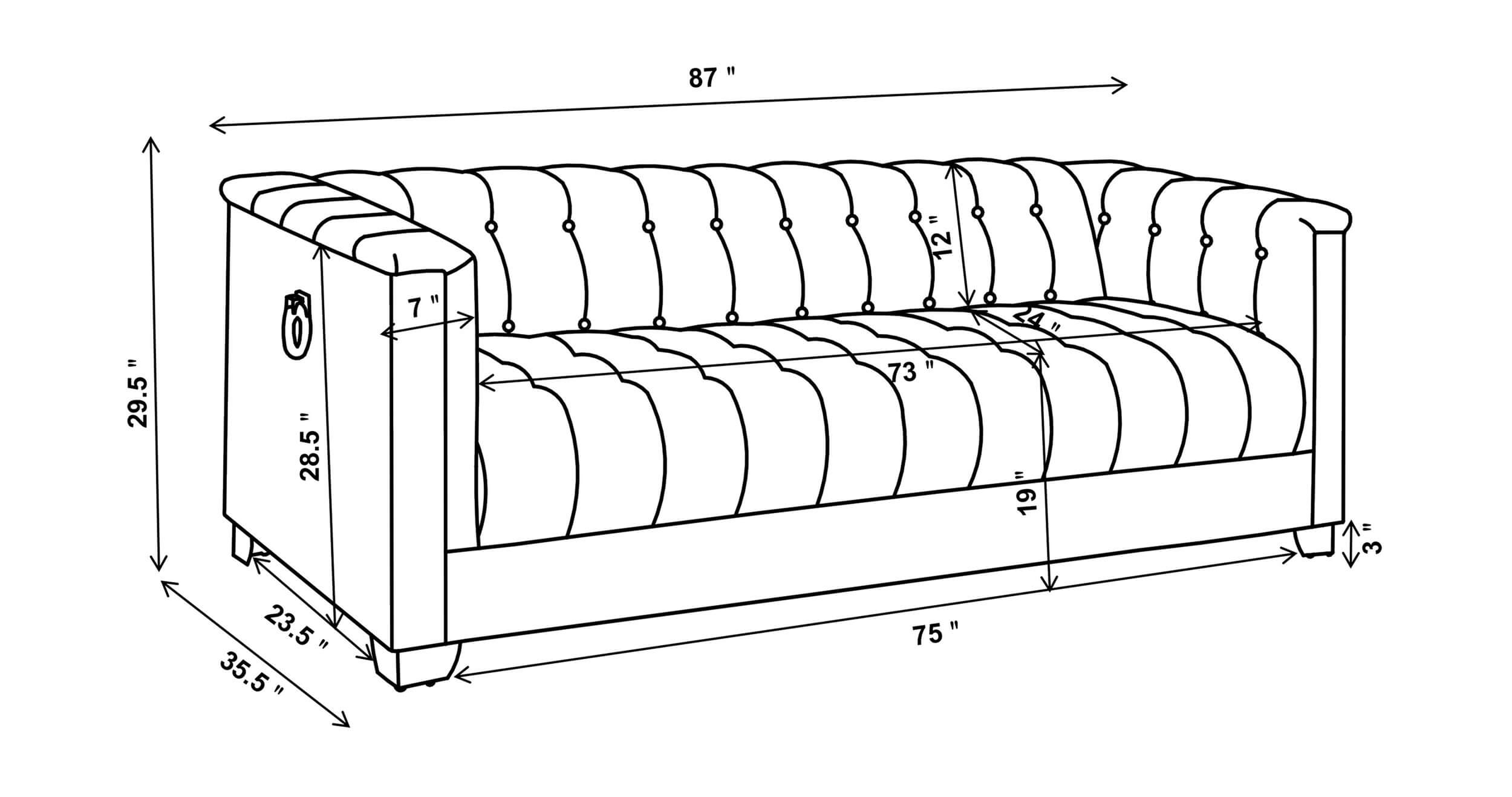 Chaviano Tufted Leatherette Sofa