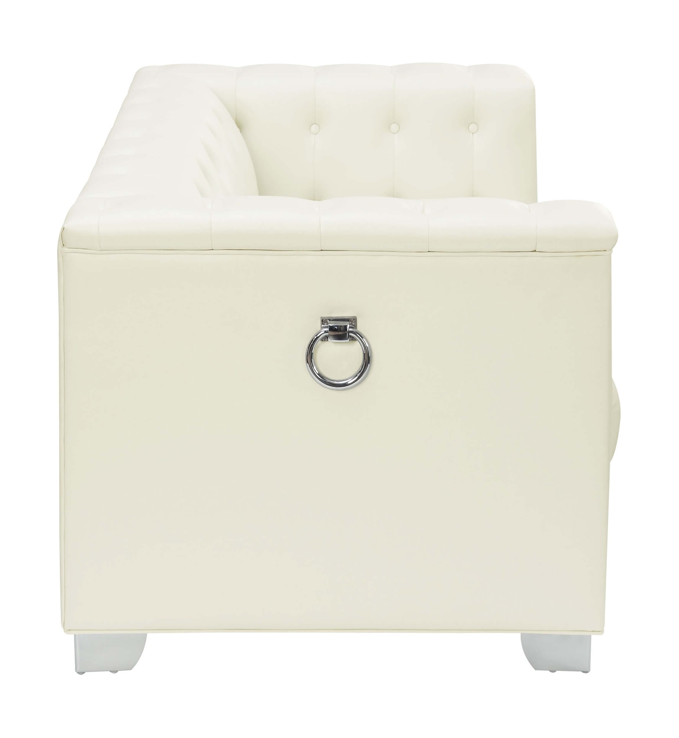 Coaster Chaviano Tufted Upholstered Sofa Pearl White