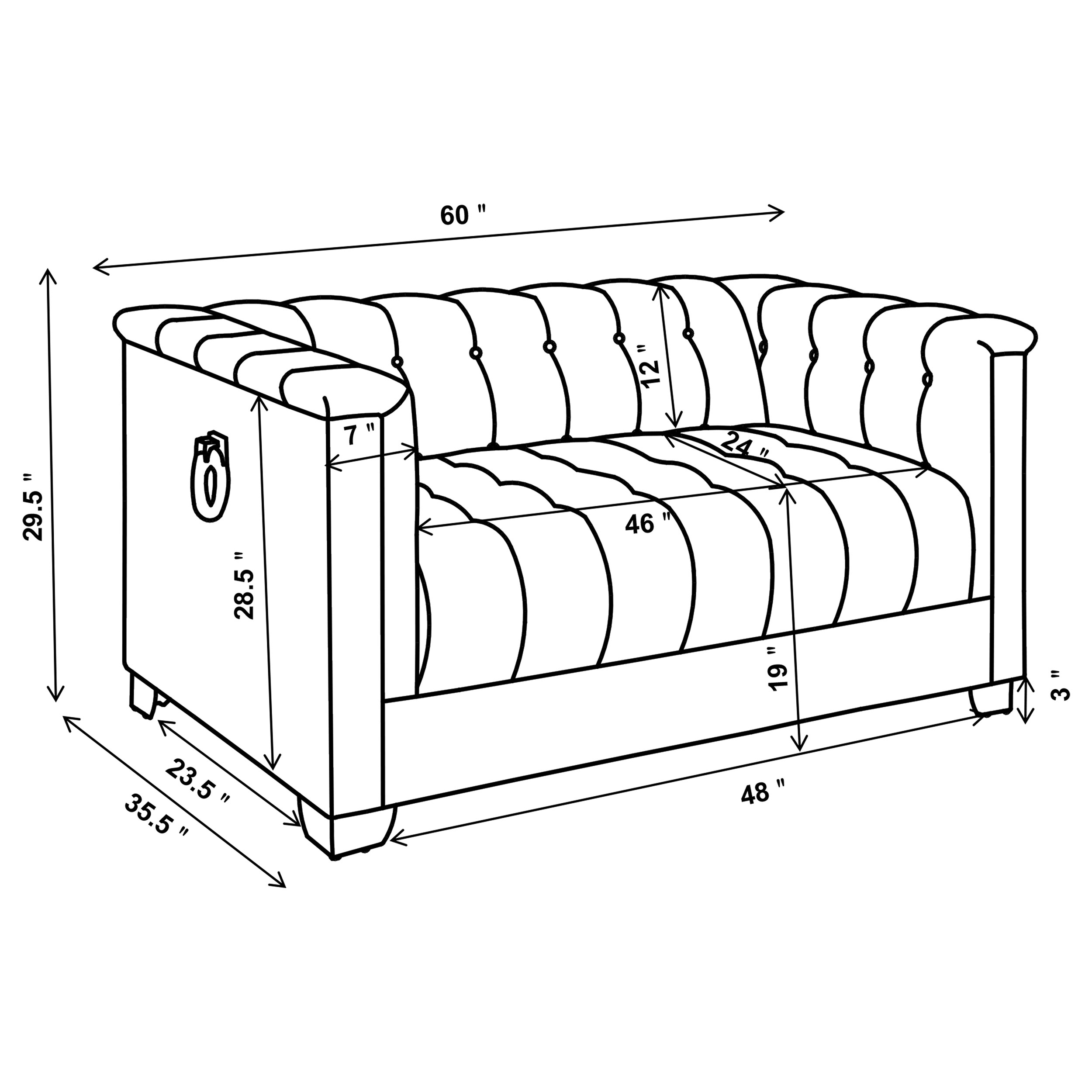 Coaster Chaviano 2-Piece Sofa Set,