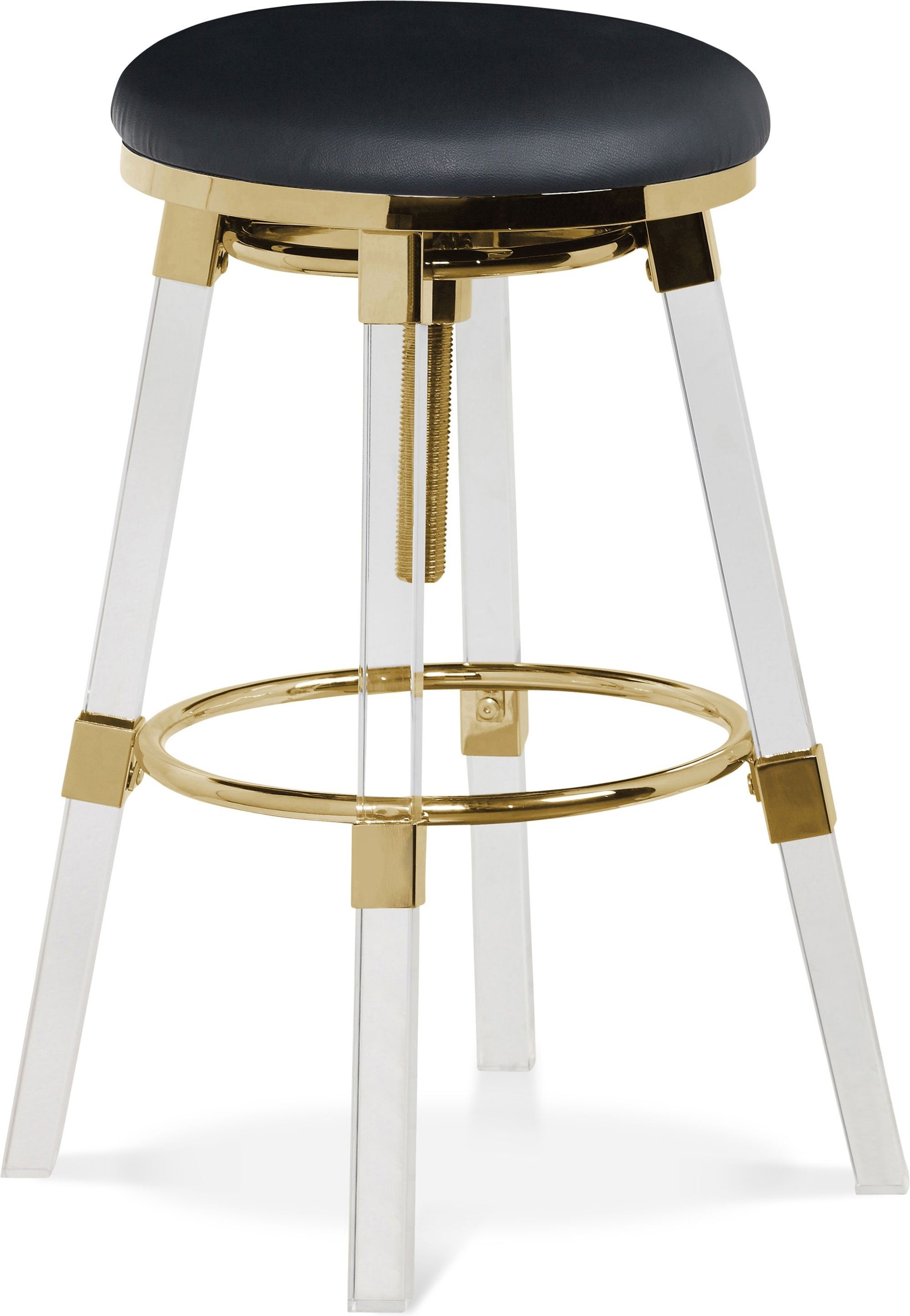Venus Faux Leather Adjustable Stool with Thick Acrylic