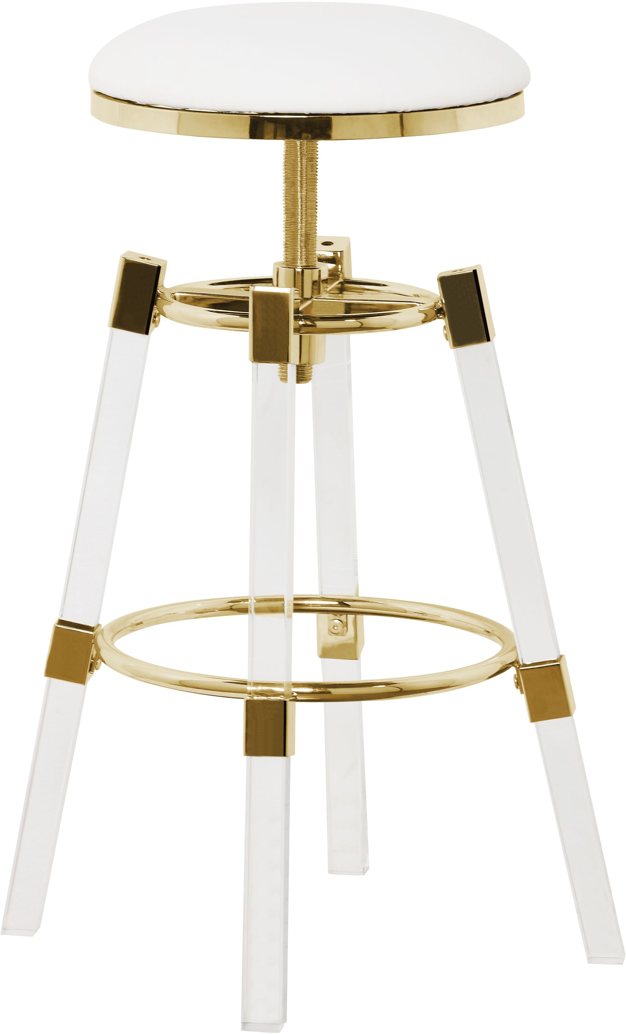 Venus Faux Leather Adjustable Stool with Thick Acrylic