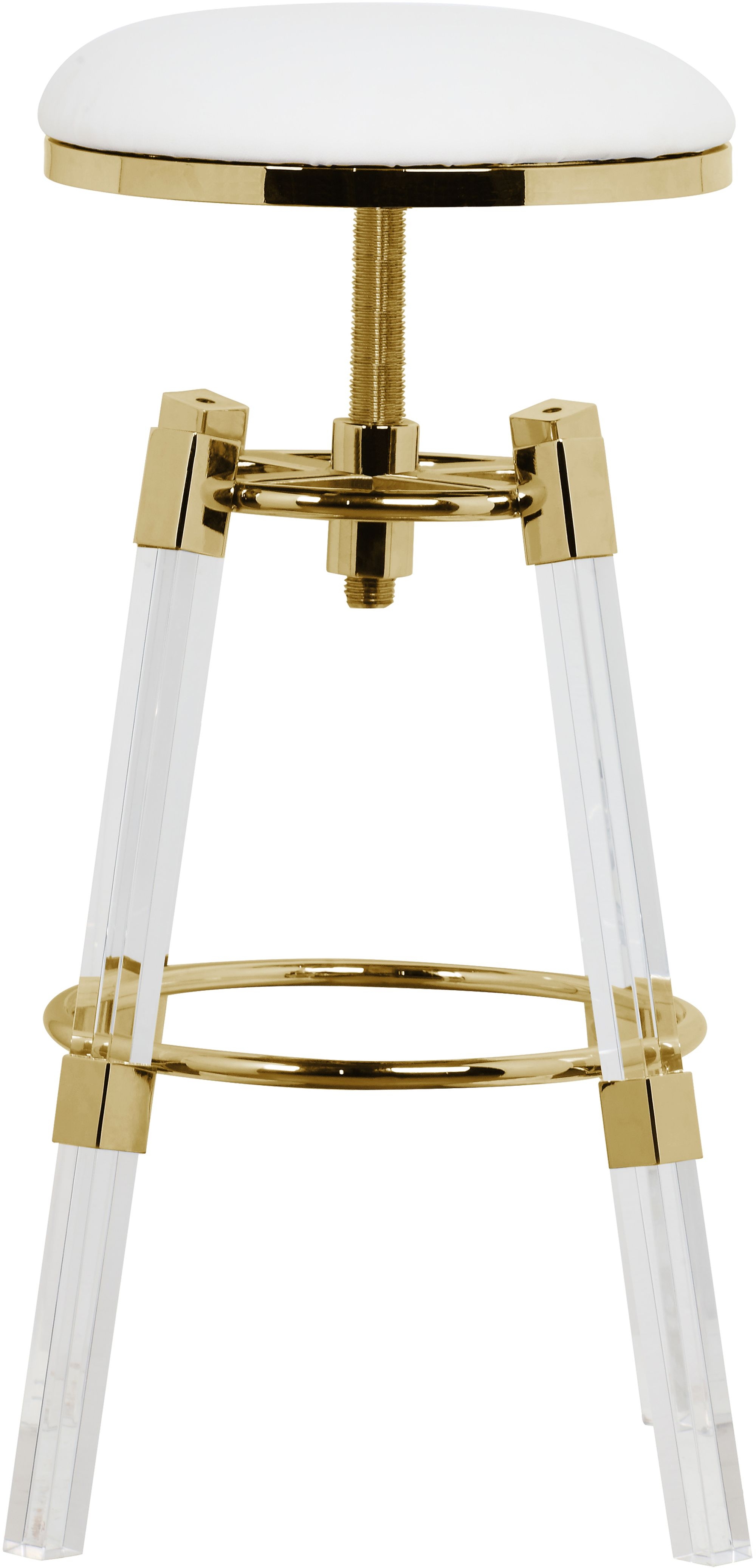 Venus Faux Leather Adjustable Stool with Thick Acrylic
