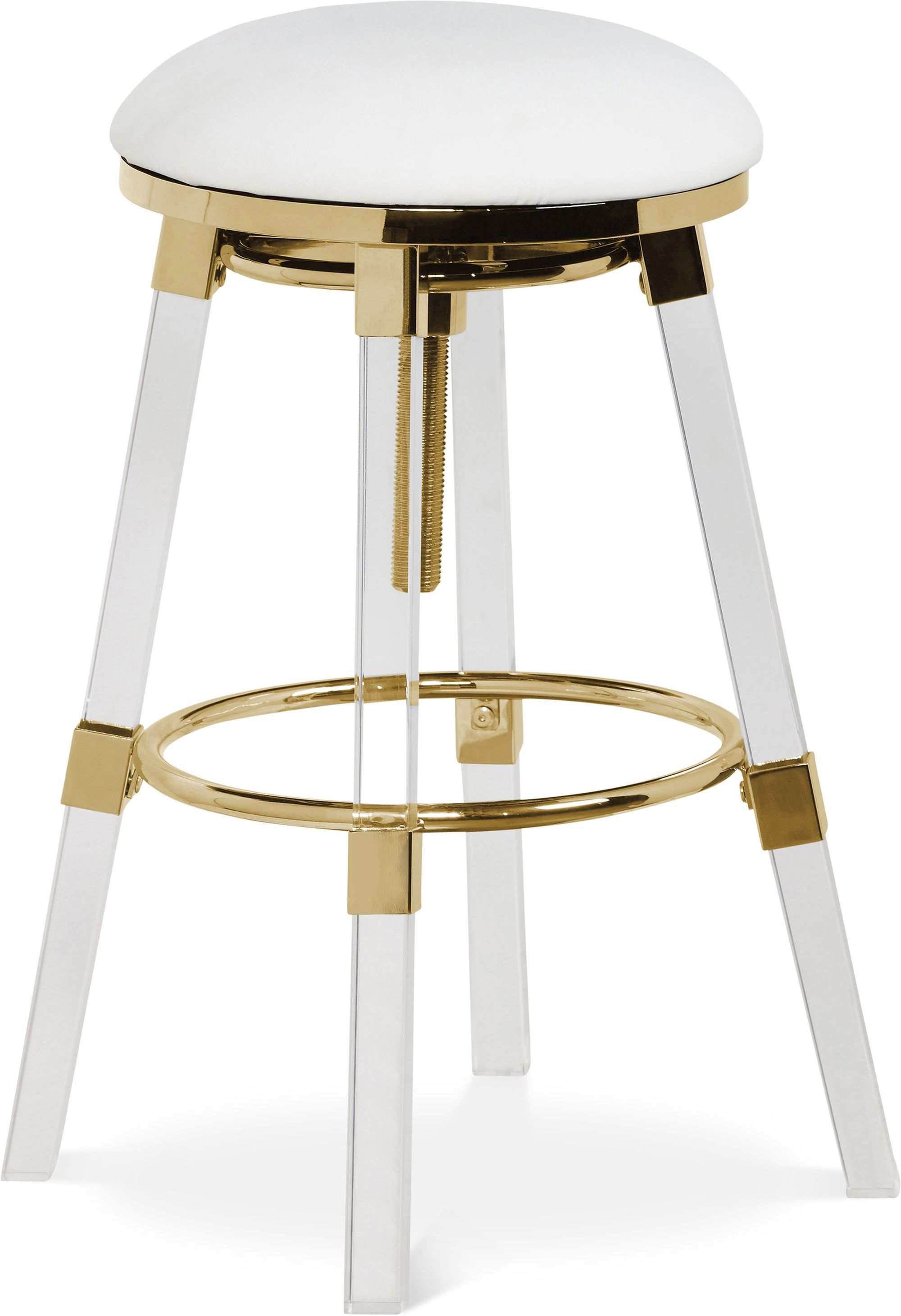 Venus Faux Leather Adjustable Stool with Thick Acrylic