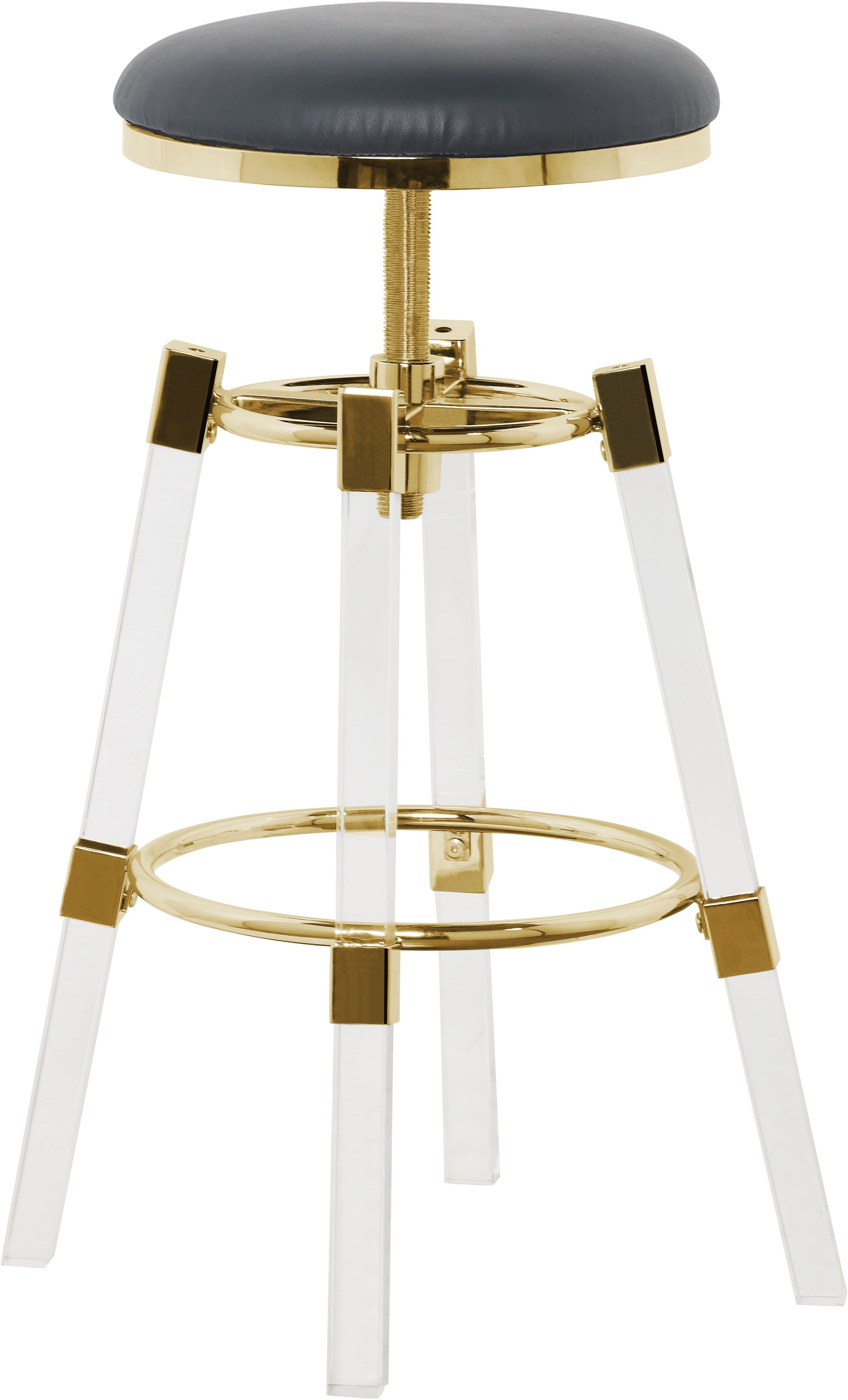 Venus Faux Leather Adjustable Stool with Thick Acrylic