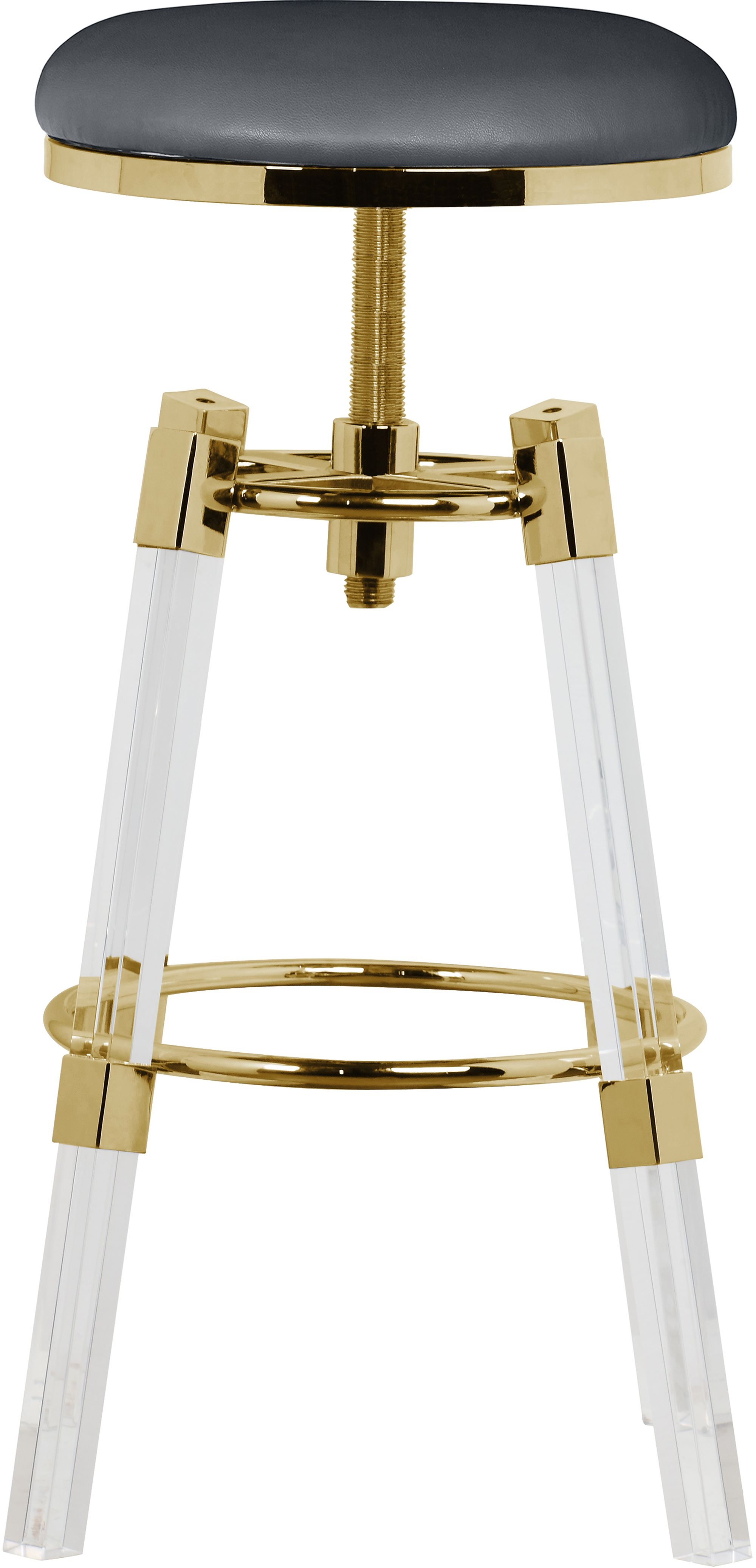 Venus Faux Leather Adjustable Stool with Thick Acrylic