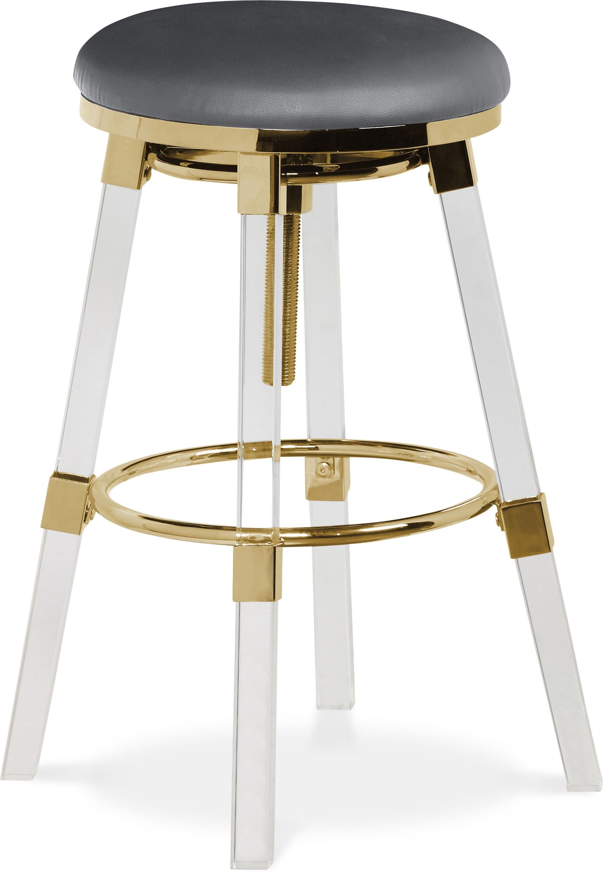 Venus Faux Leather Adjustable Stool with Thick Acrylic
