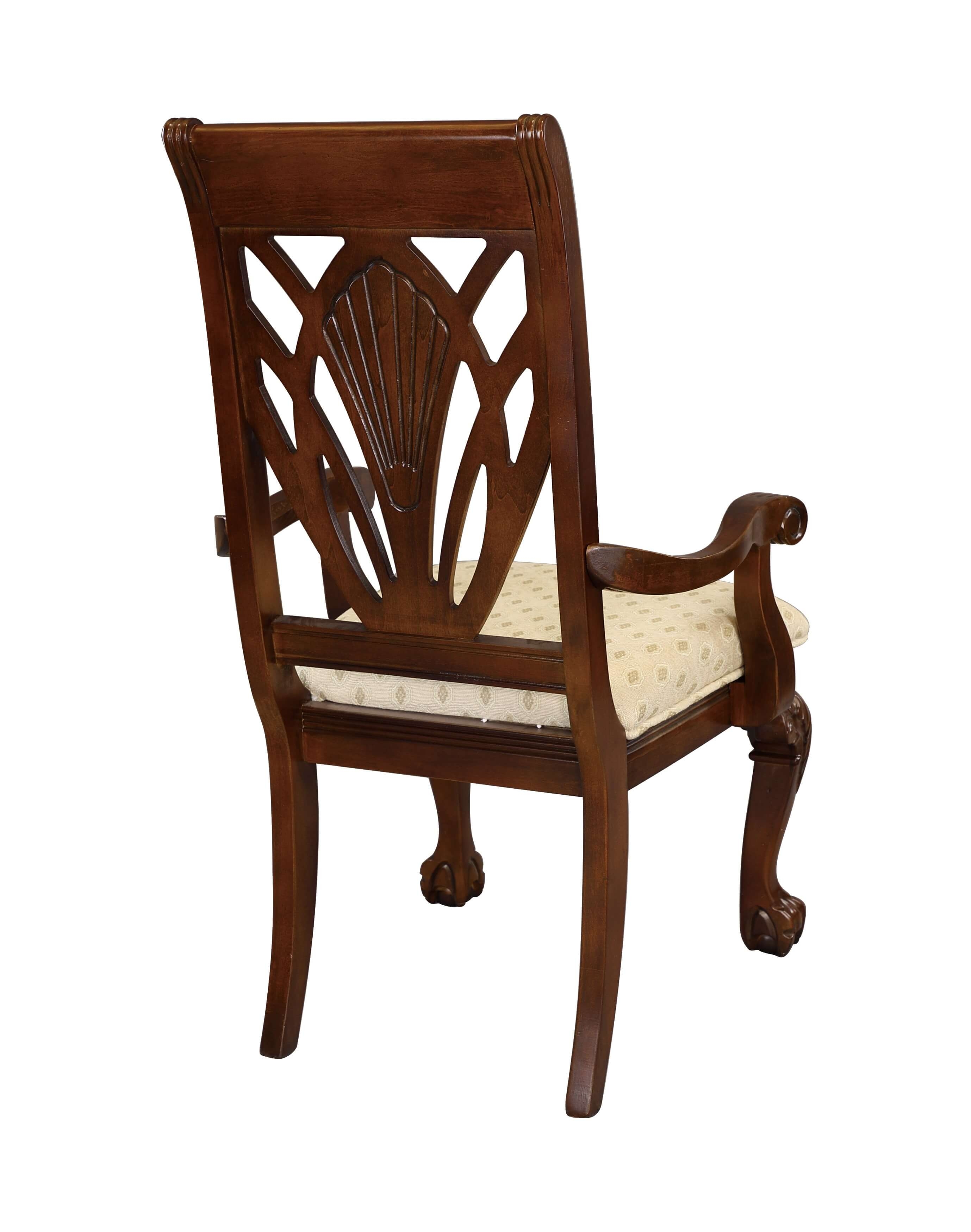 Norwich Leg Classic Fabric/Wood Dining Arm Chair